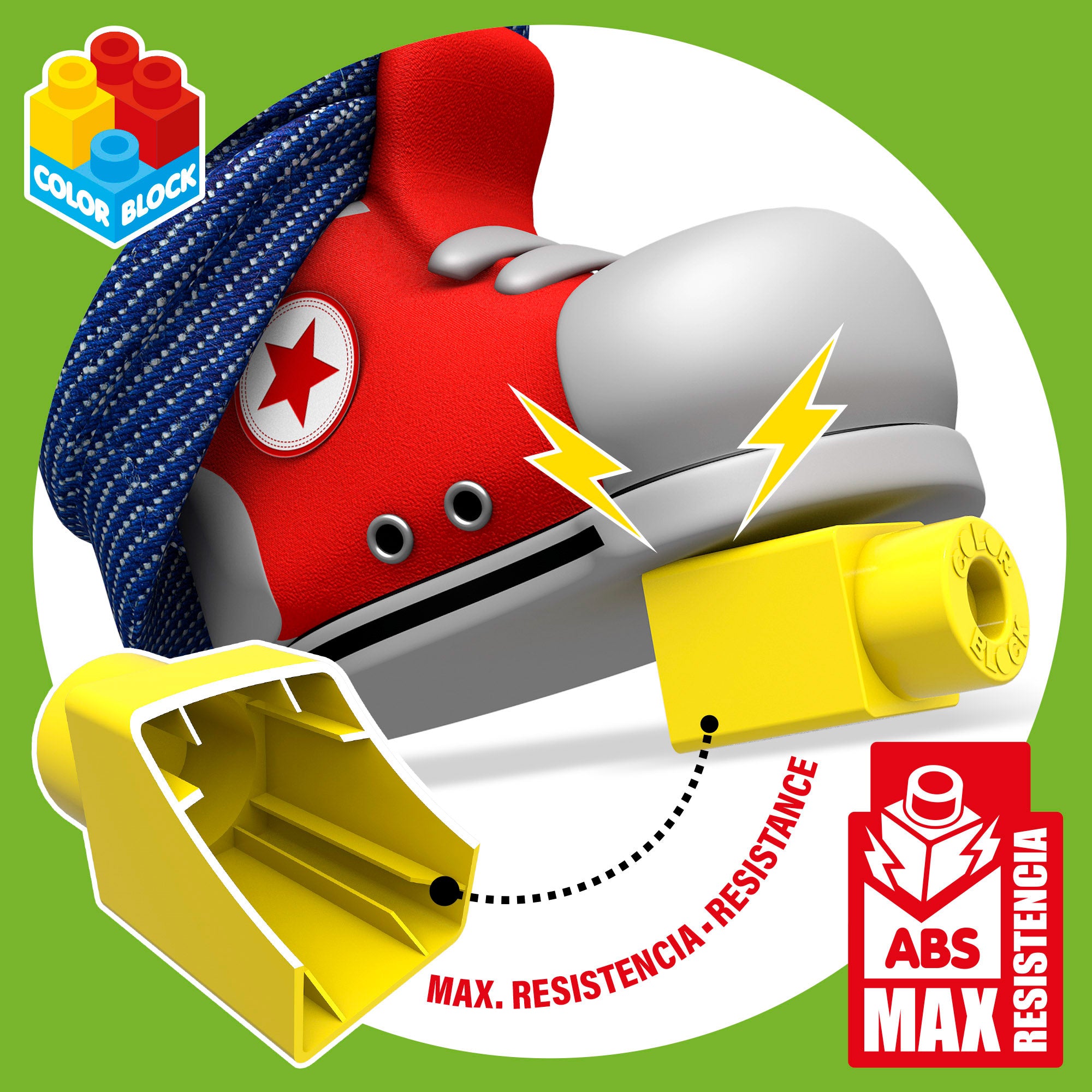 Caixa de blocos de construção Color Block Maxi com 80 peças