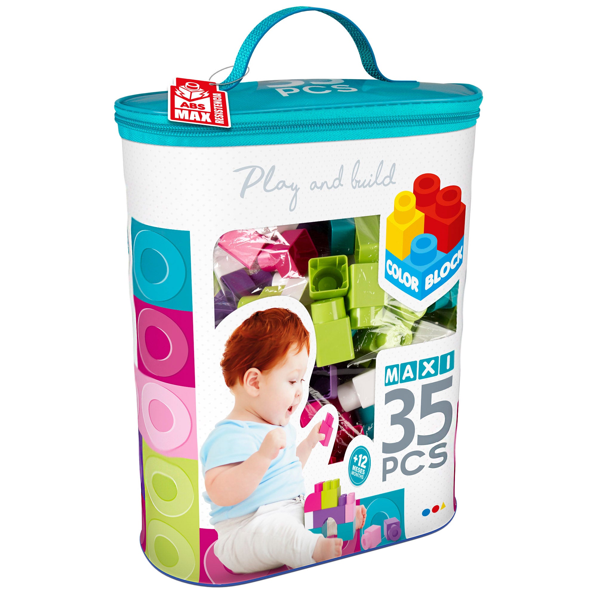 Bolsa bloques construcción 35 piezas Color Block Maxi