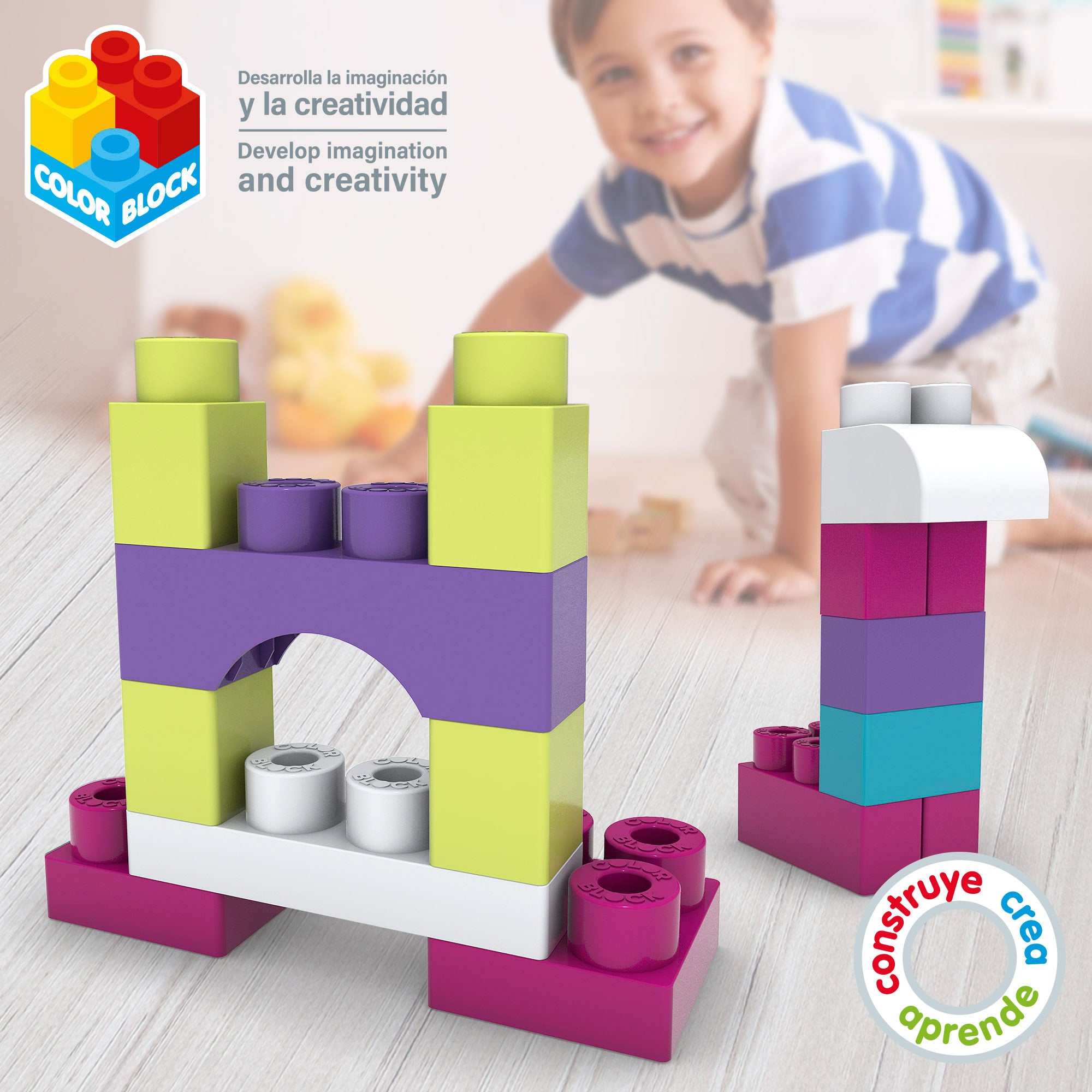 Bolsa bloques construcción 35 piezas Color Block Maxi