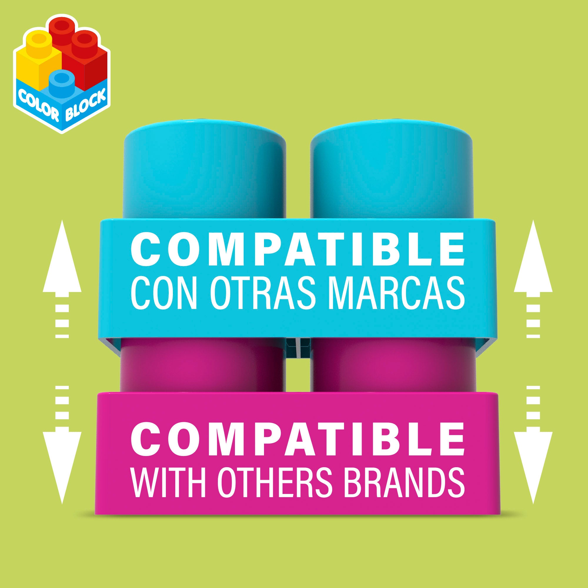 Embalagem de 35 blocos de construção Maxi em blocos coloridos