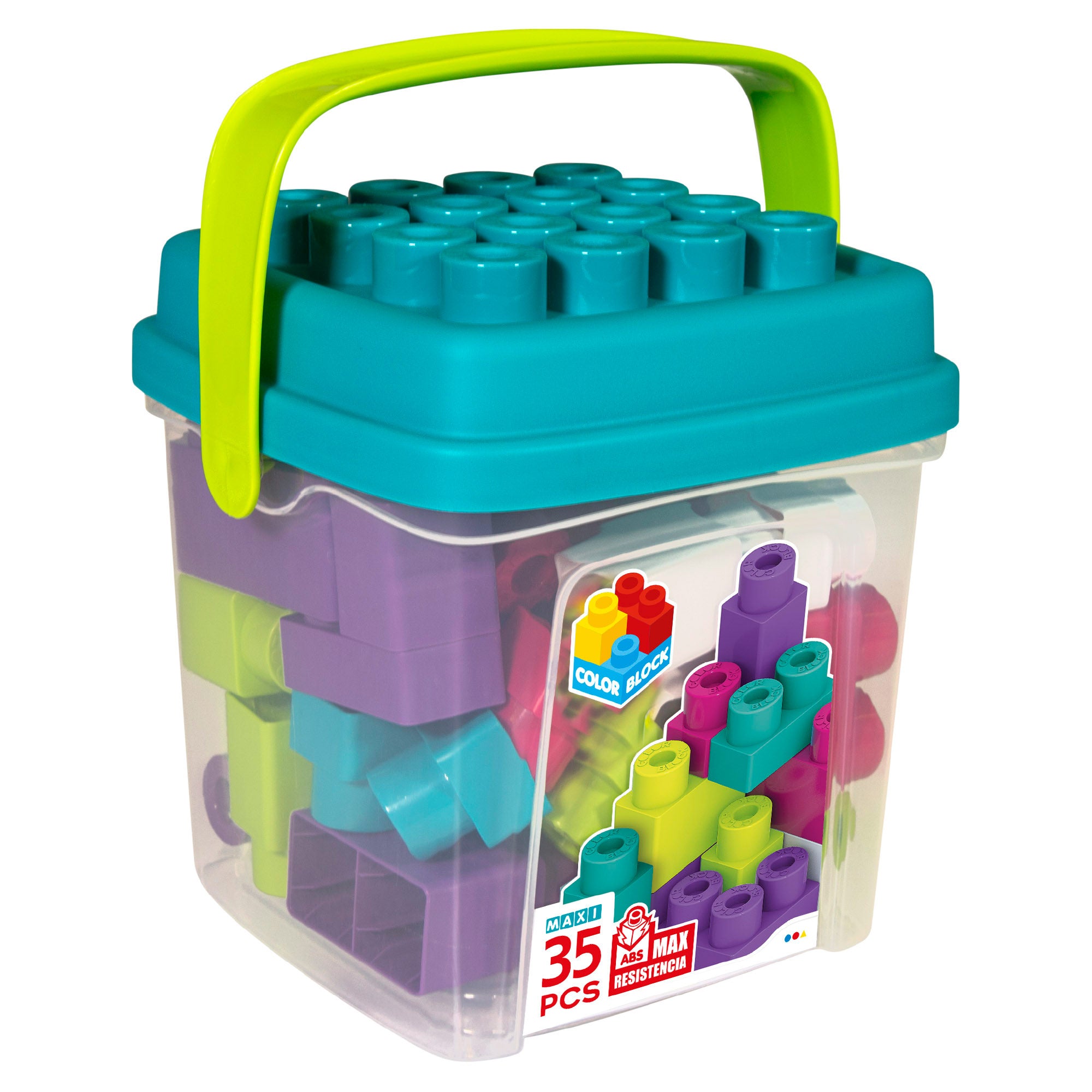 Cubo bloques construcción 35 piezas Color Block Maxi
