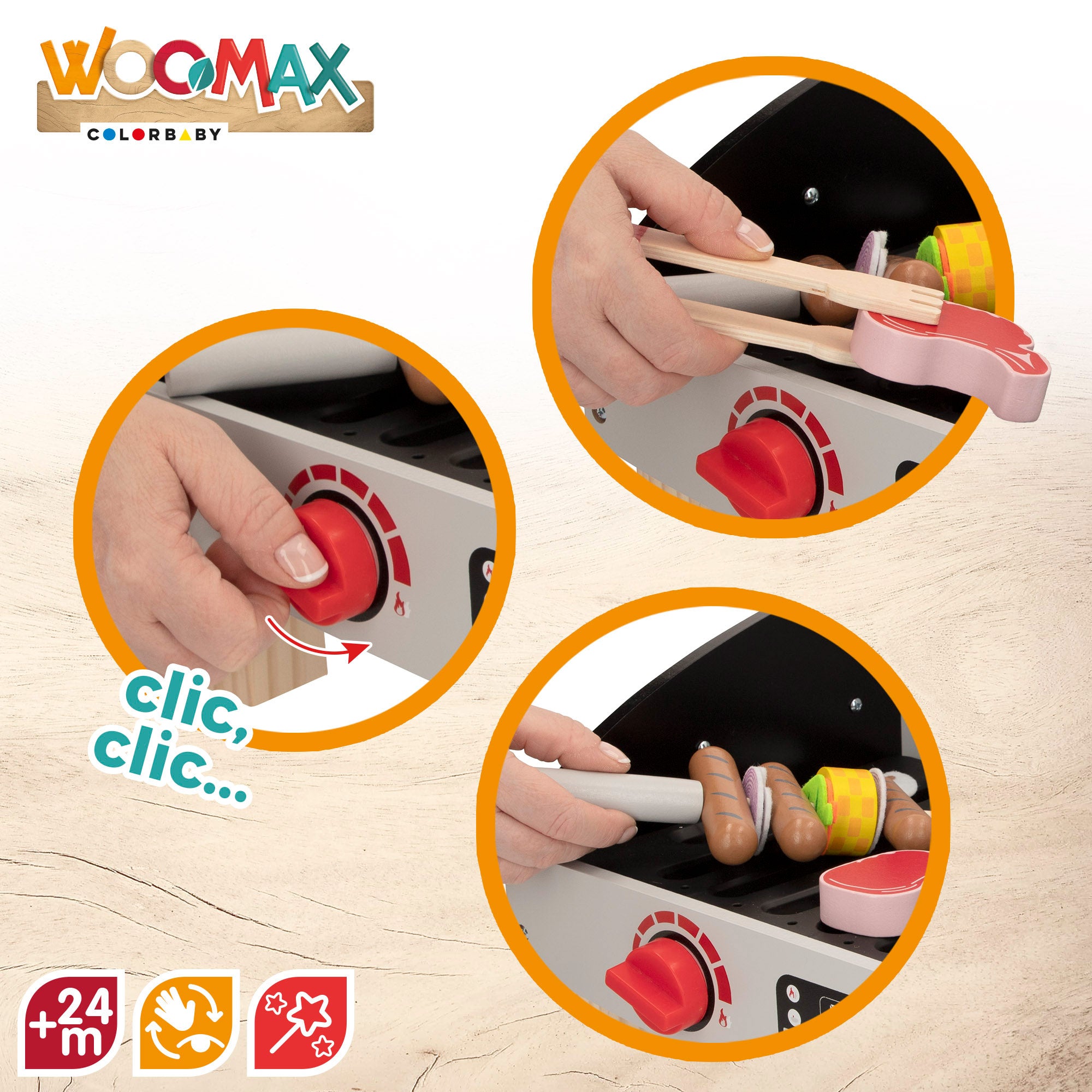 WOOMAX Mesa de barbacoa de madera