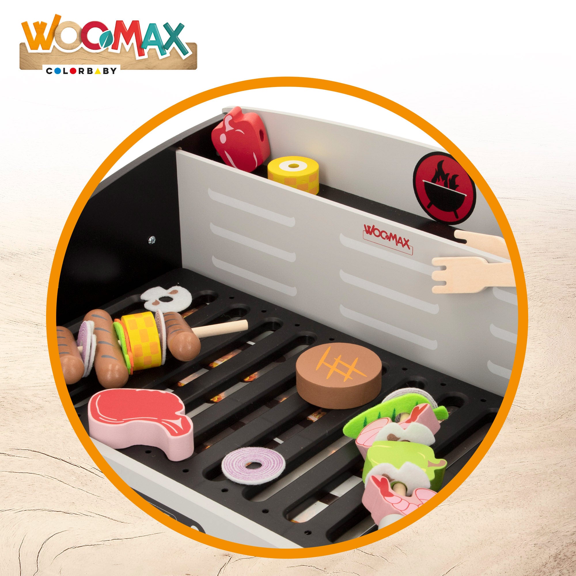 WOOMAX Mesa de barbacoa de madera