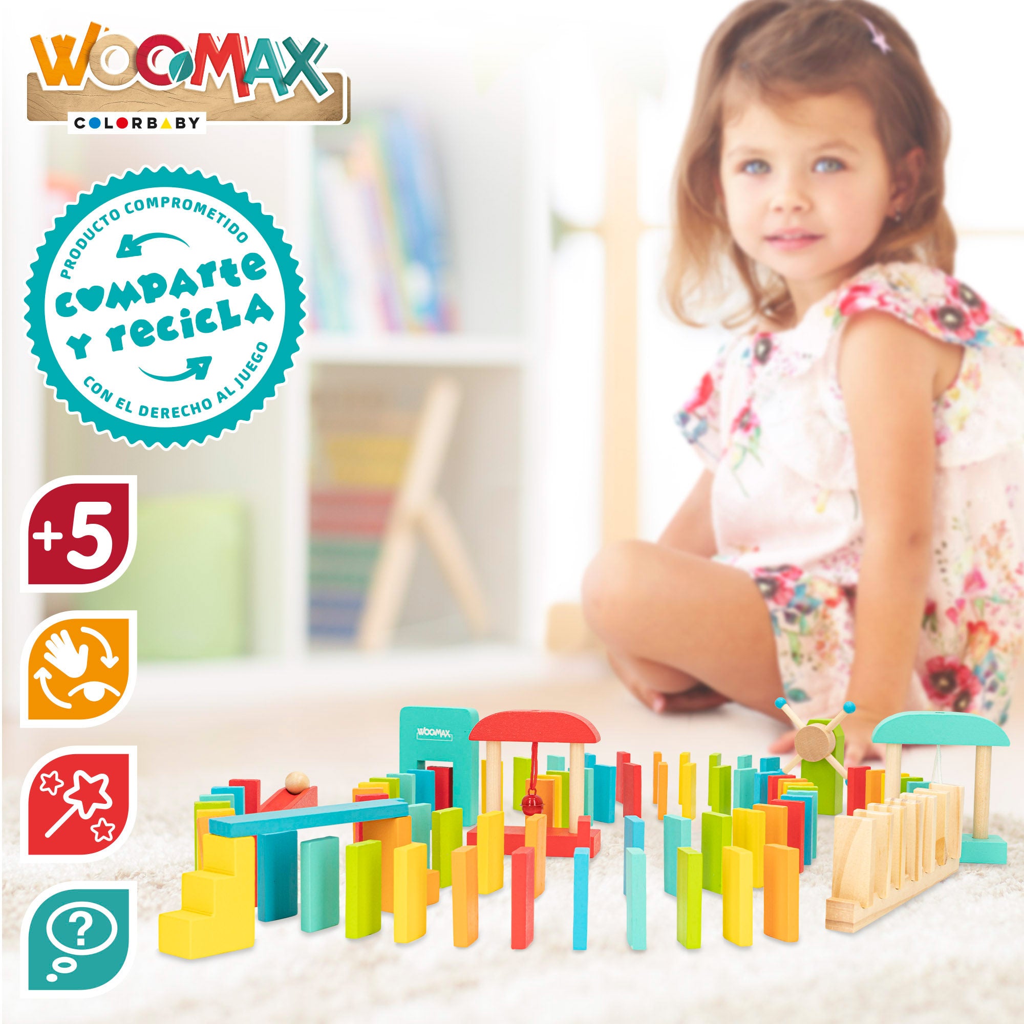 Conjunto de Dominós em Madeira WOOMAX