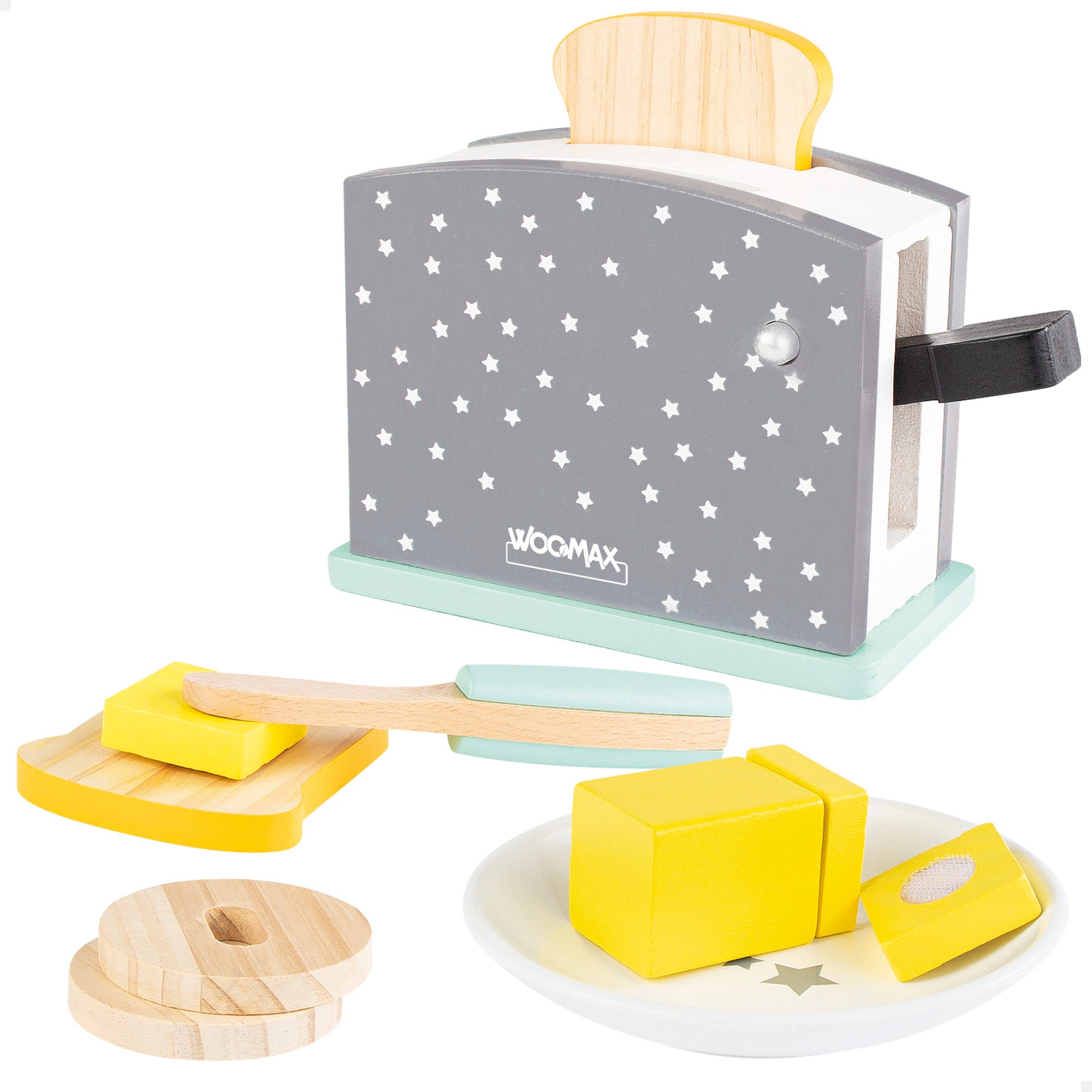 WOOMAX Tostadora de madera con accesorios