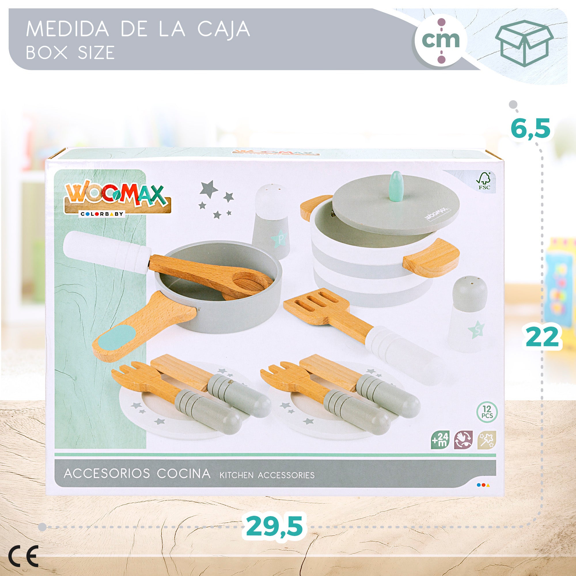 WOOMAX Vajilla de madera infantil