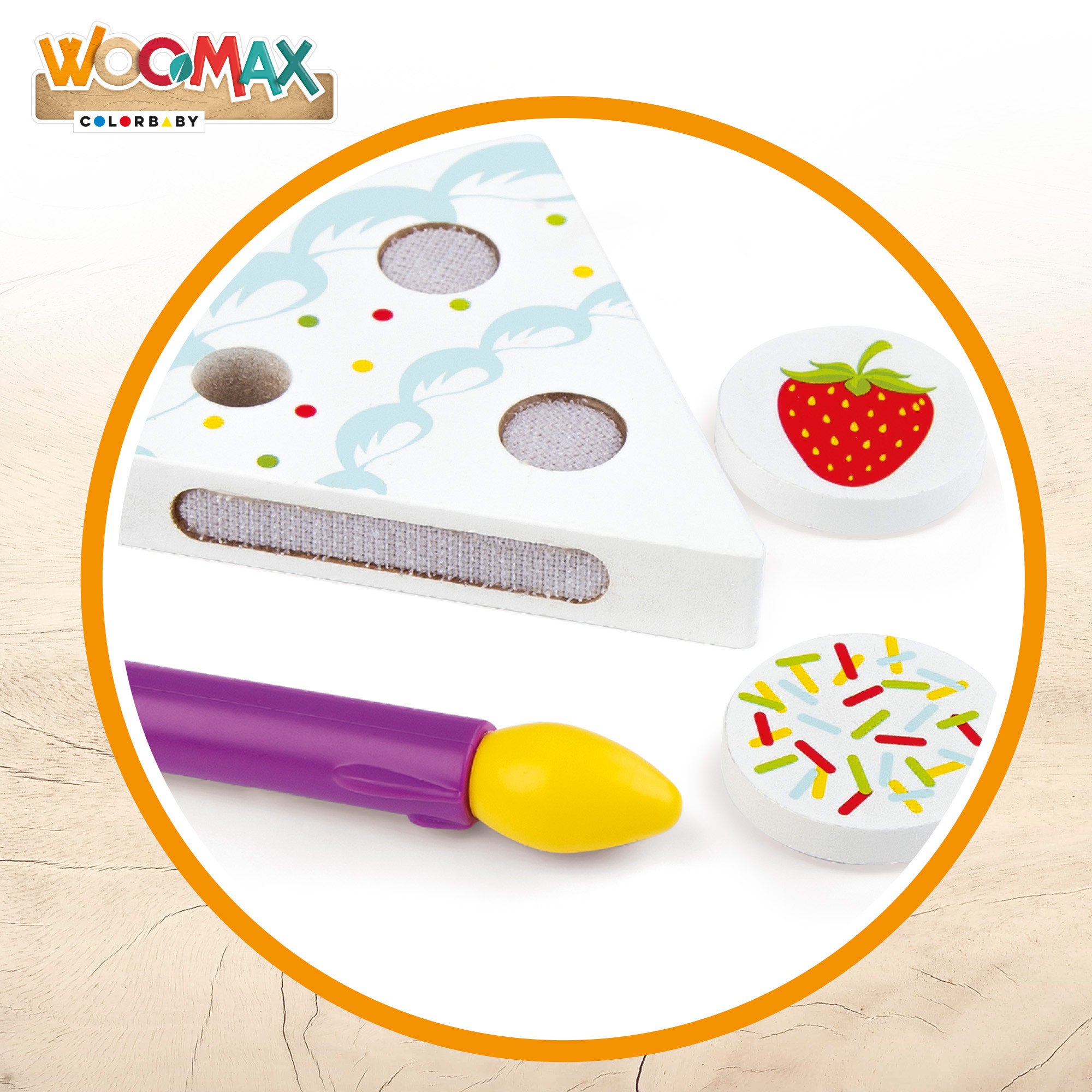 WOOMAX Tarta de cumpleaños de madera