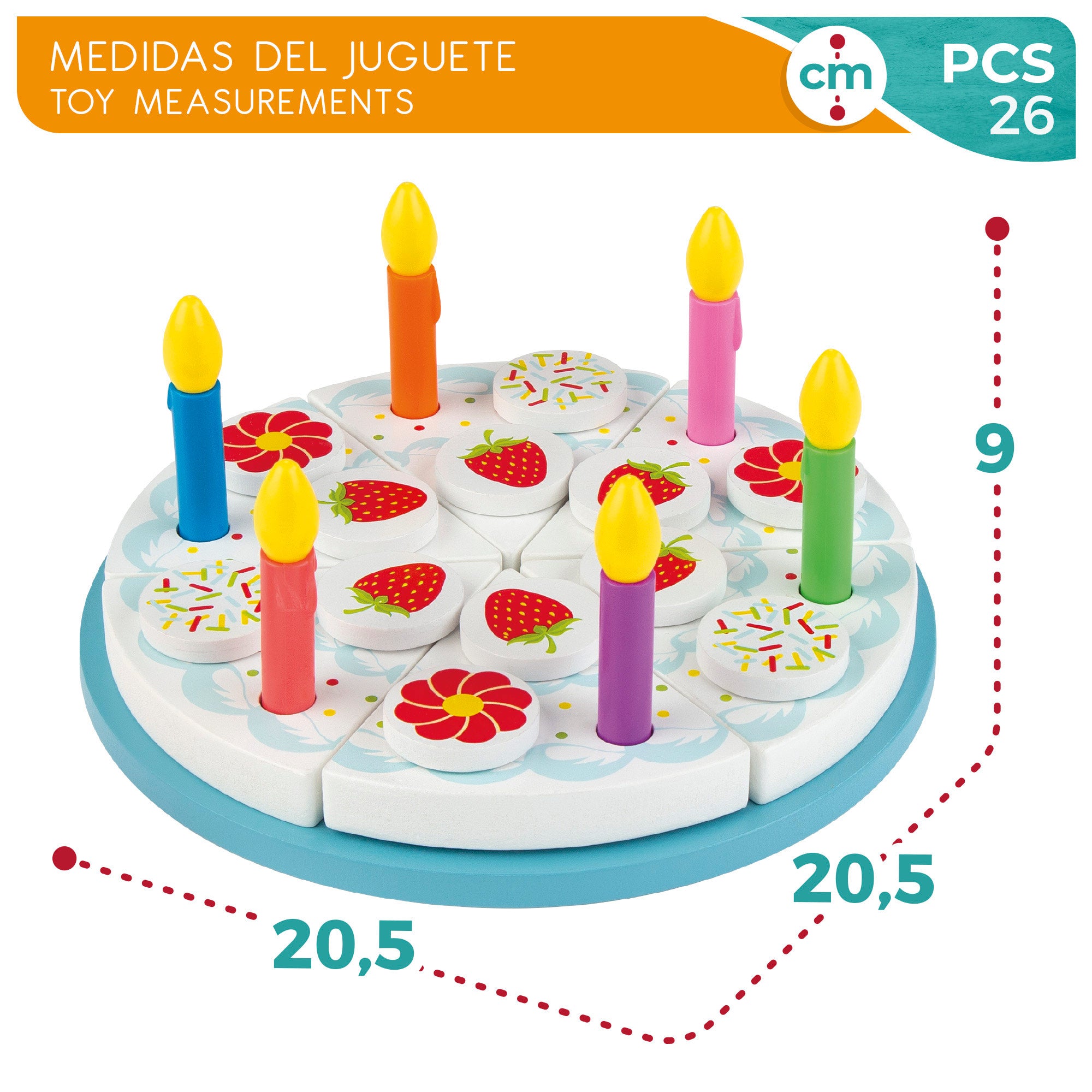 WOOMAX Tarta de cumpleaños de madera