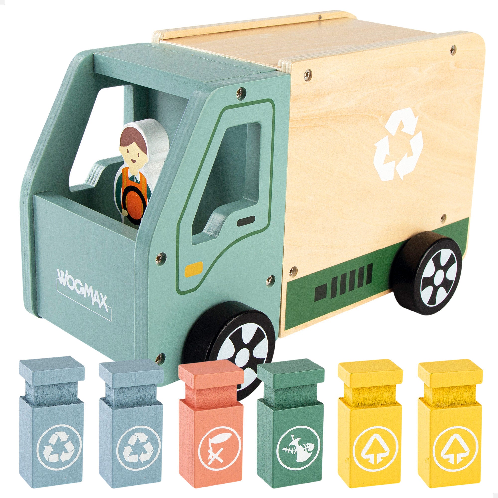 WOOMAX Camión de basura de madera
