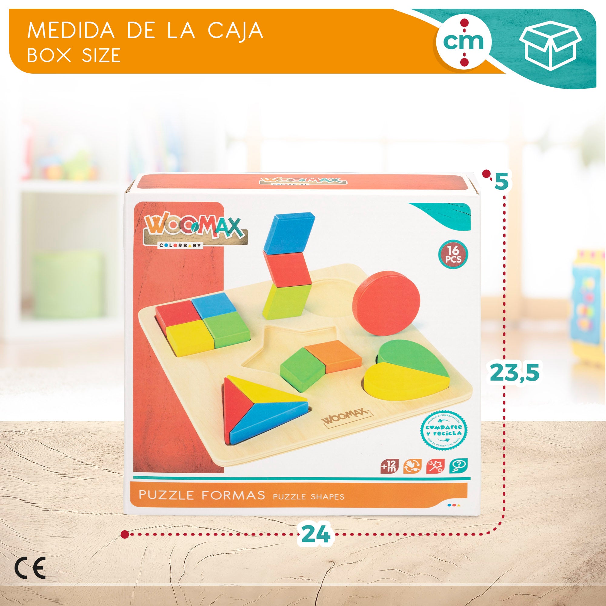 WOOMAX Puzzle de madera geométrico