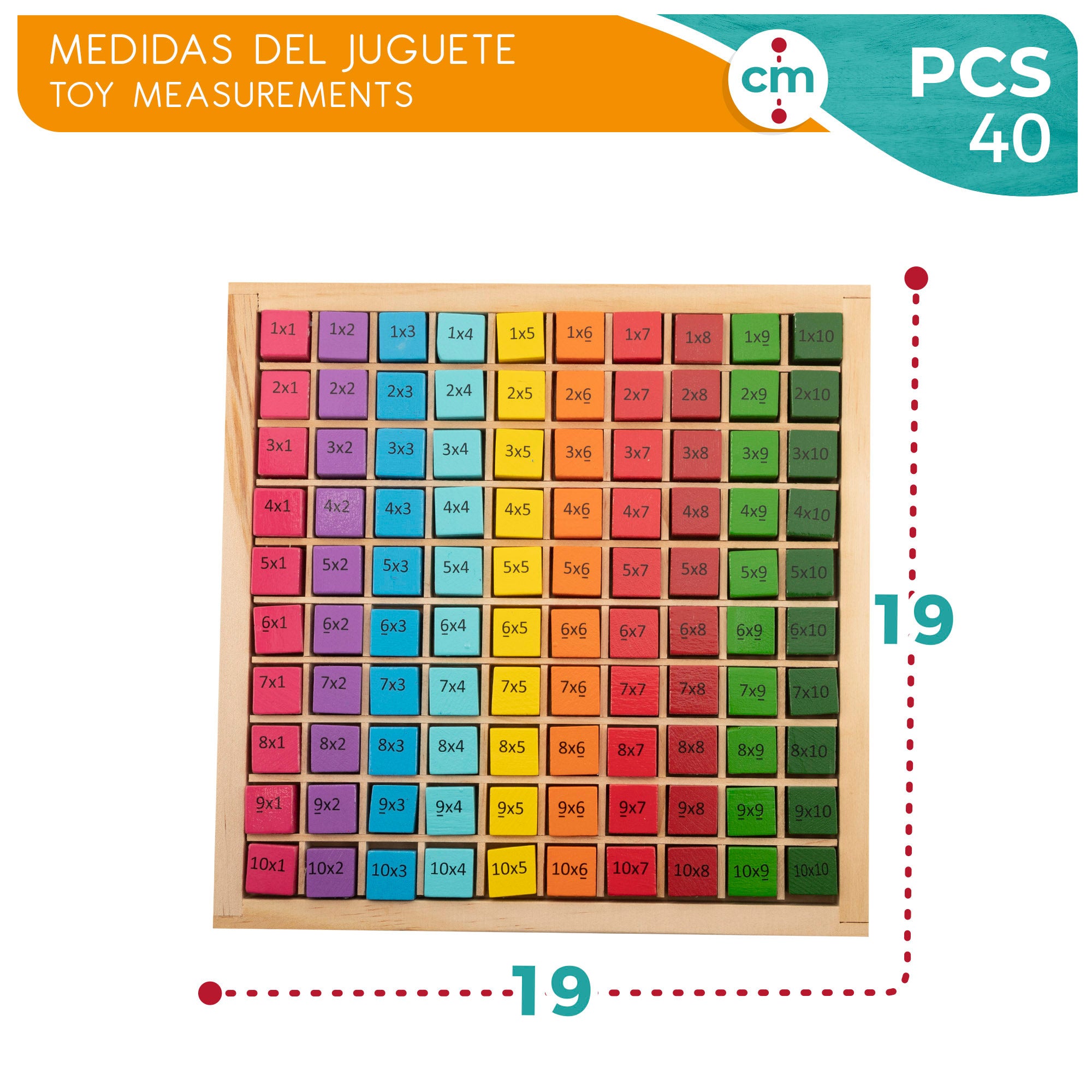 WOOMAX Tabla de multiplicar de madera