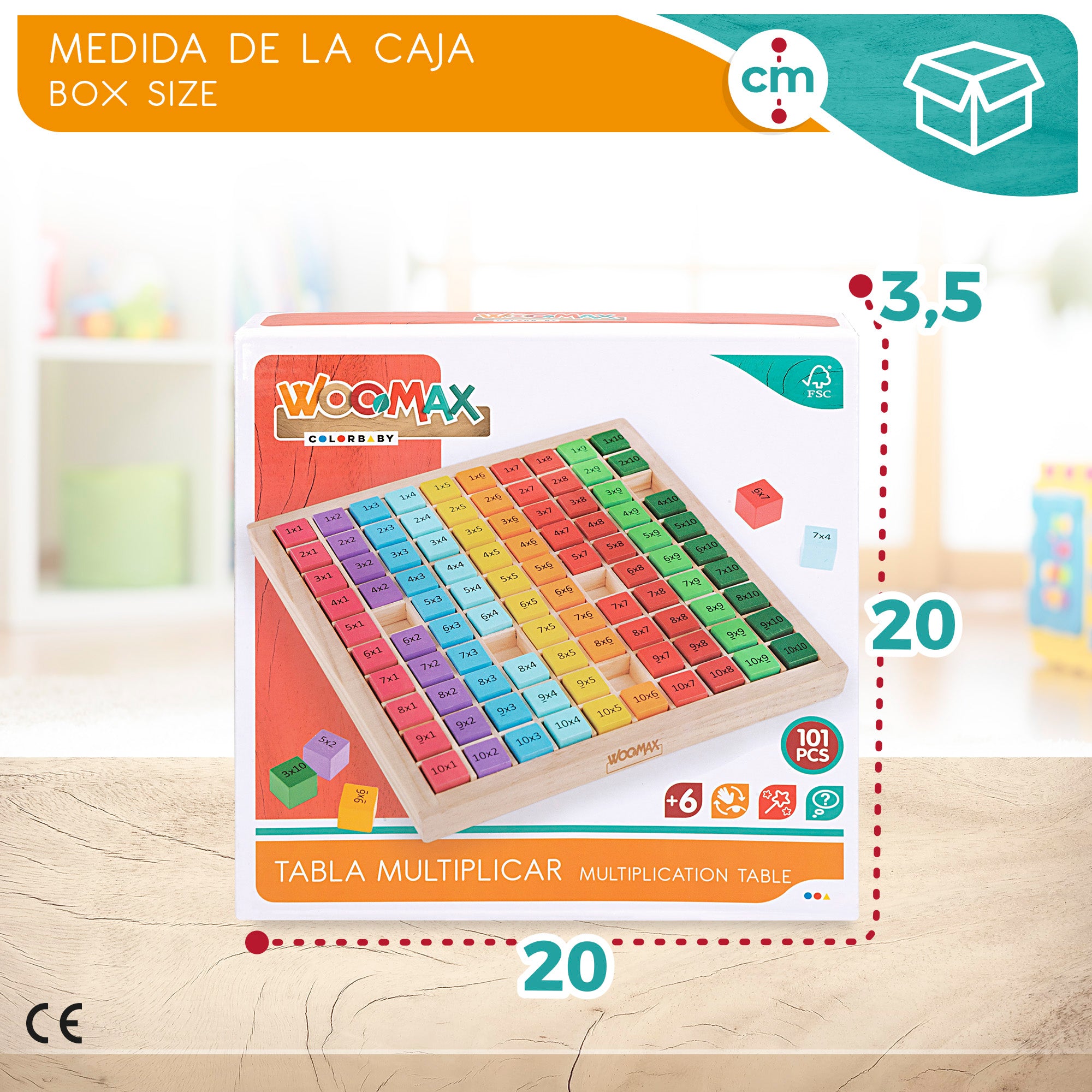 WOOMAX Tabla de multiplicar de madera