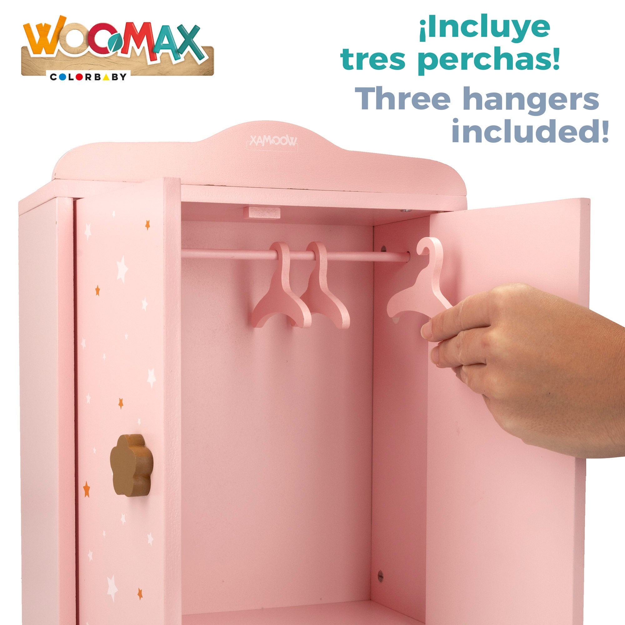WOOMAX Armario de madera para muñecas