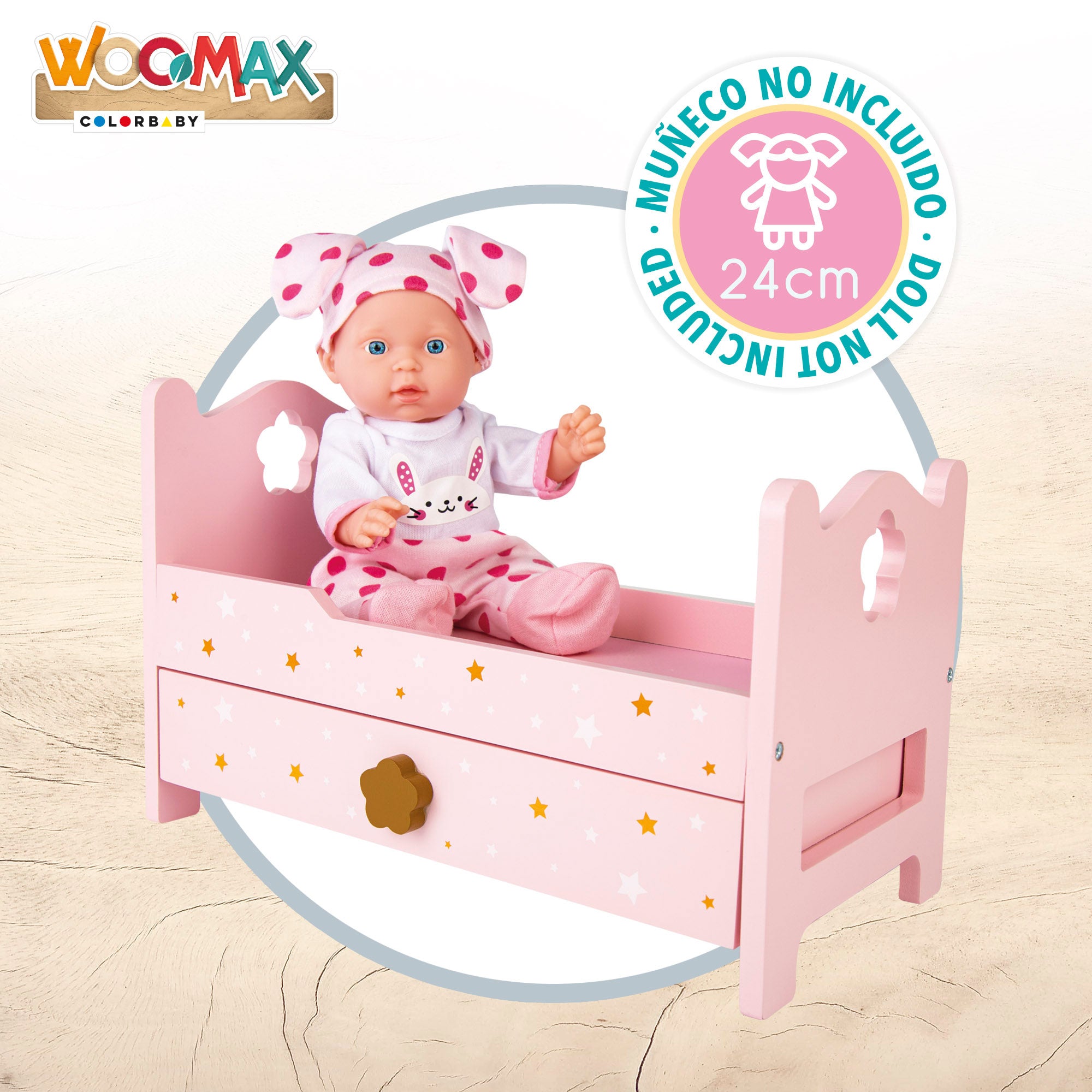 WOOMAX Cama madera para muñecas