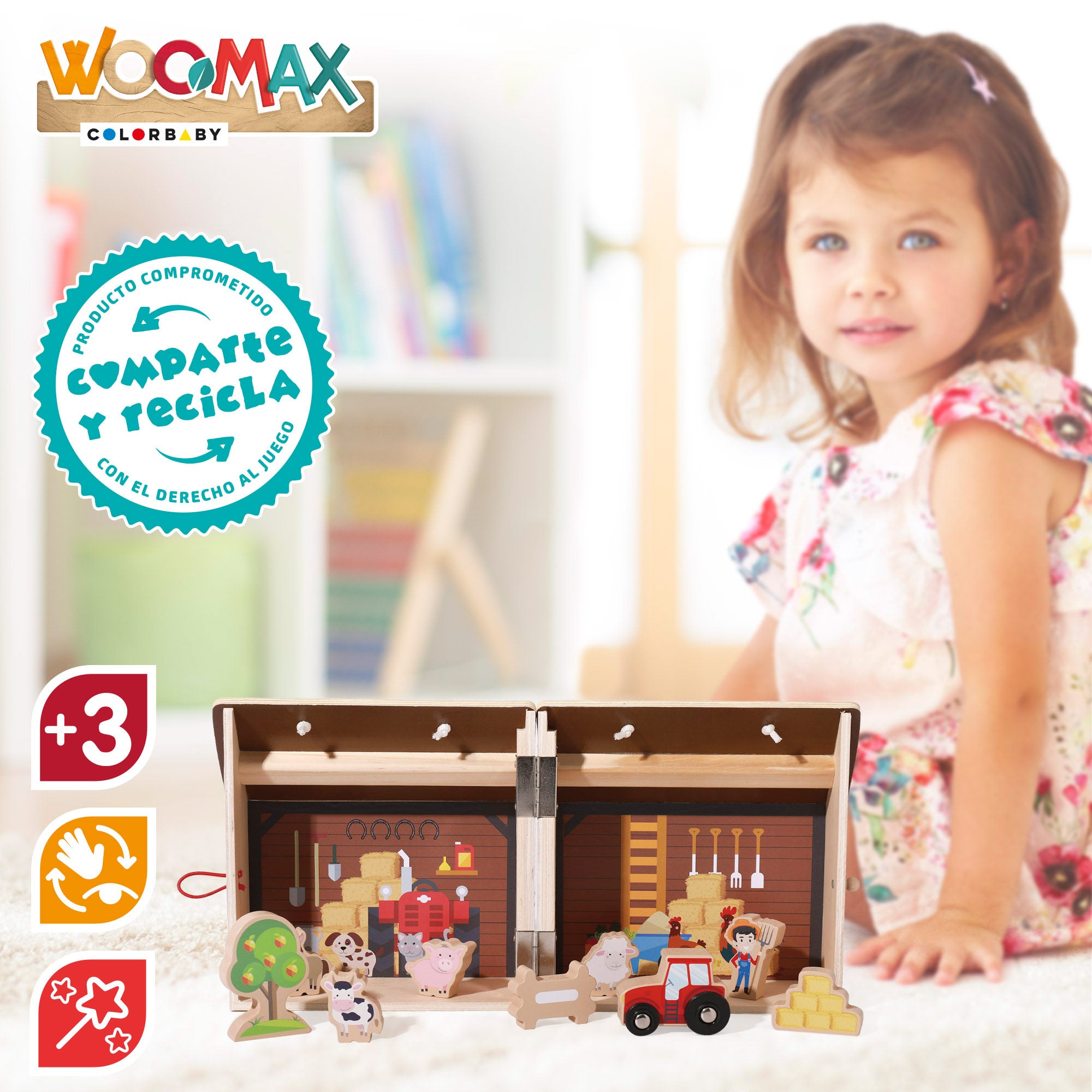 WOOMAX Granja de madera portátil