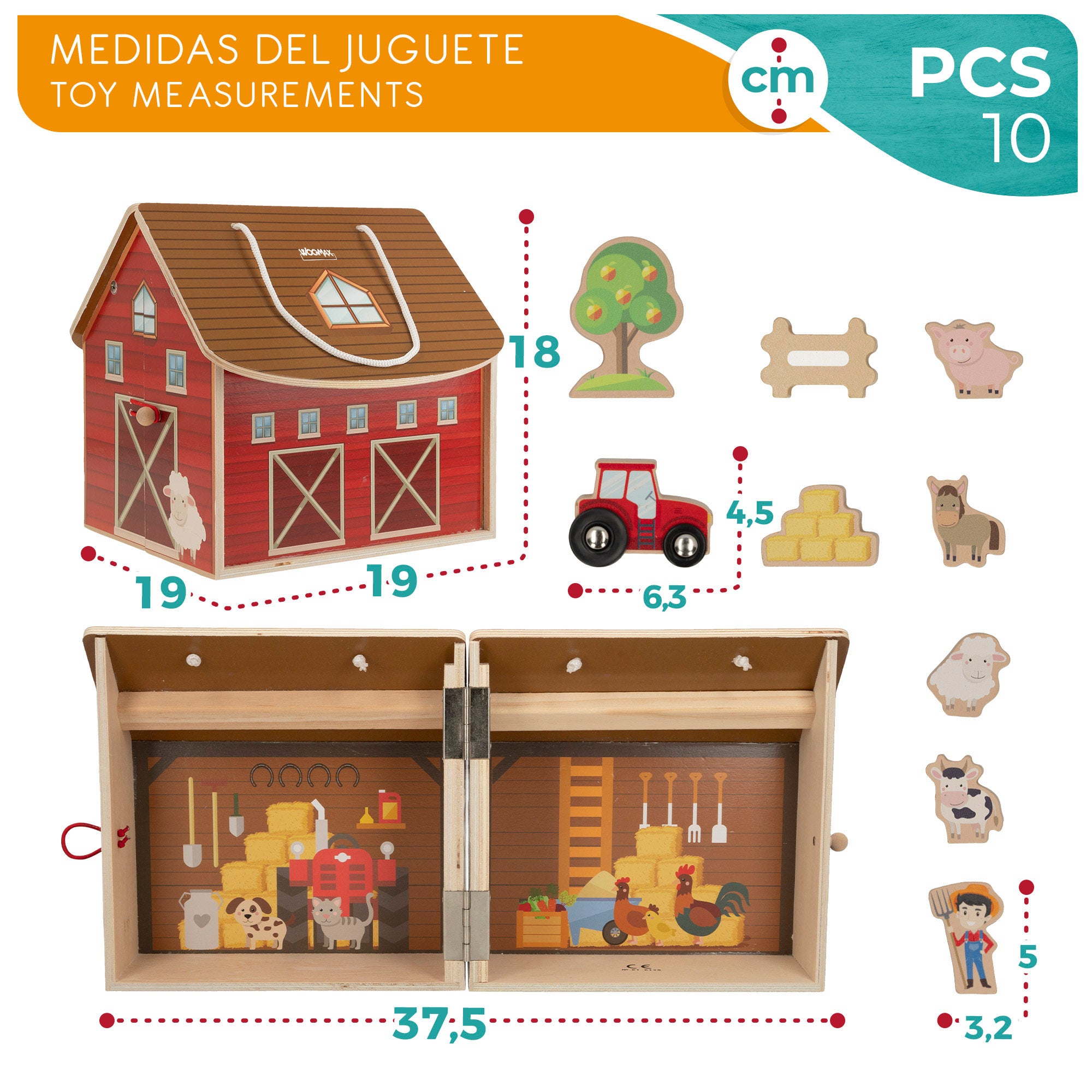WOOMAX Granja de madera portátil