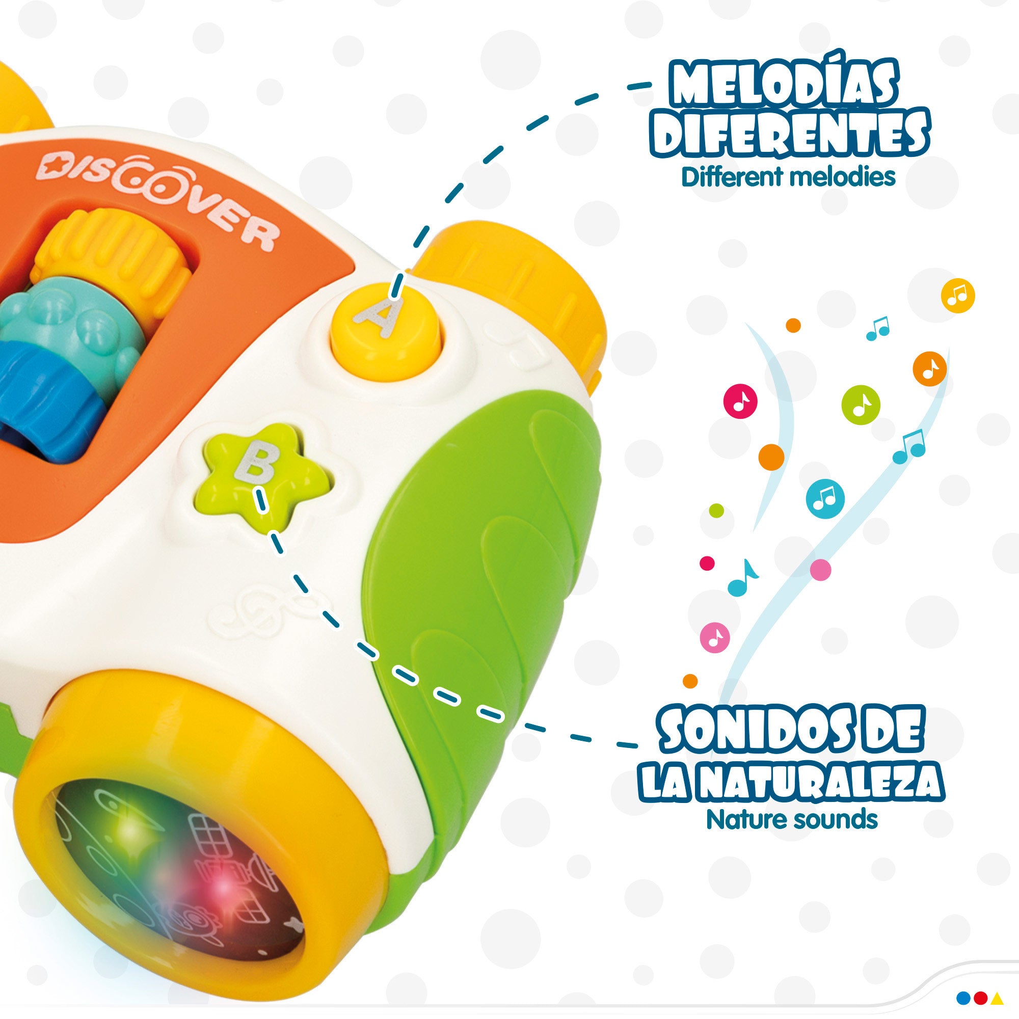 Prismáticos infantiles con sonidos y luces C'baby