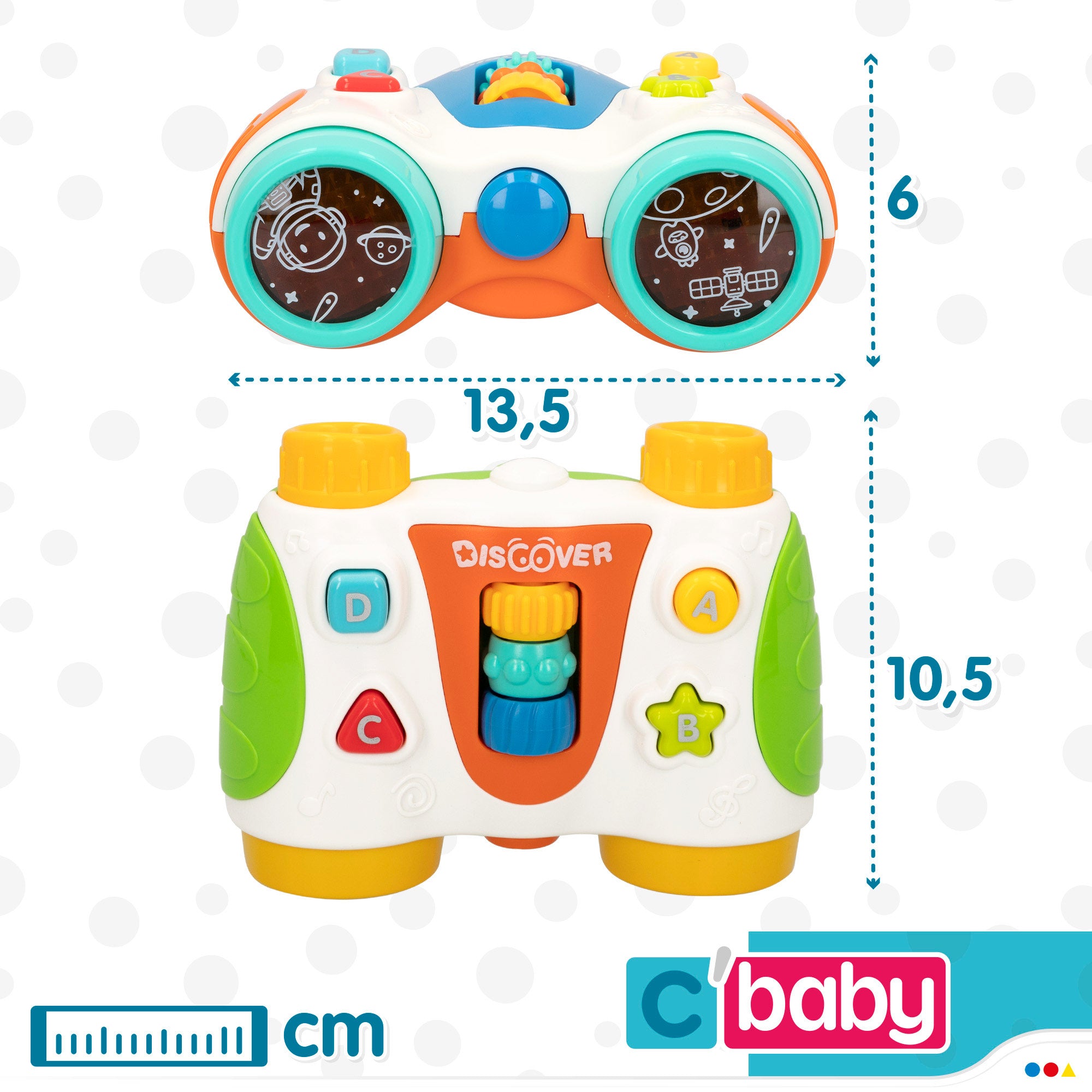 Prismáticos infantiles con sonidos y luces C'baby