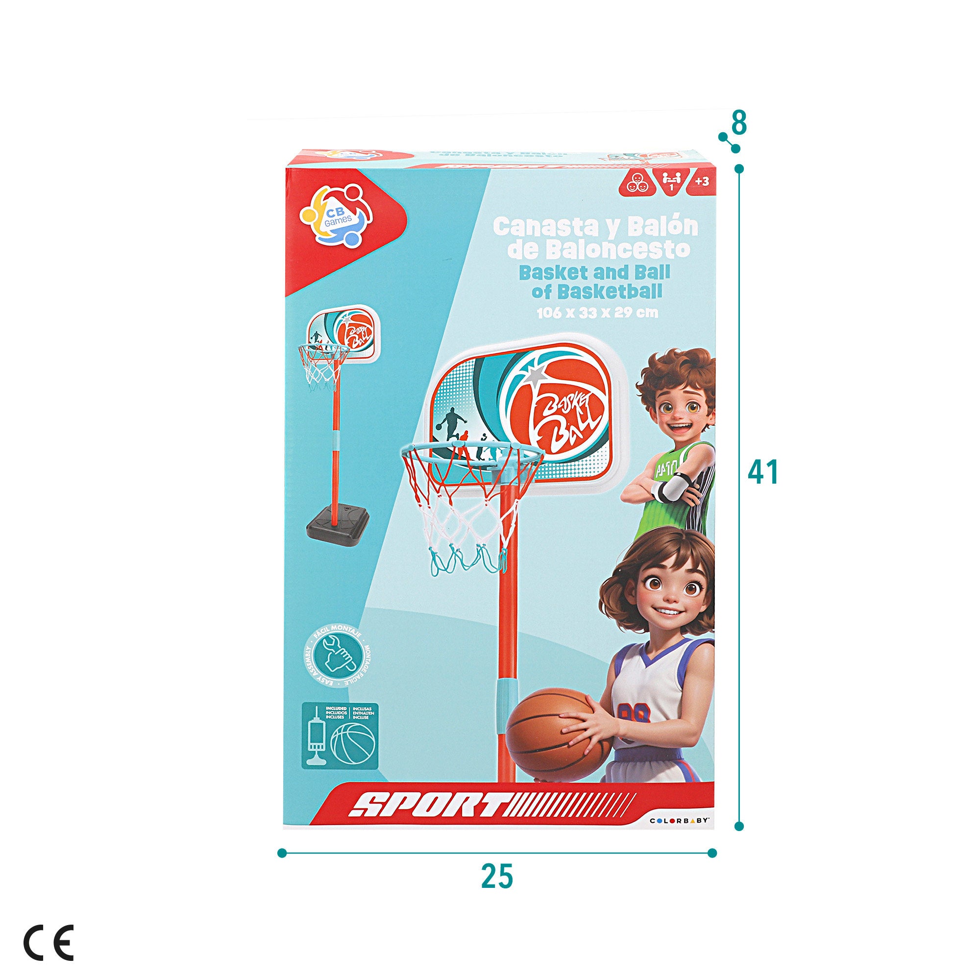 Canasta baloncesto niños con balón CB Toys
