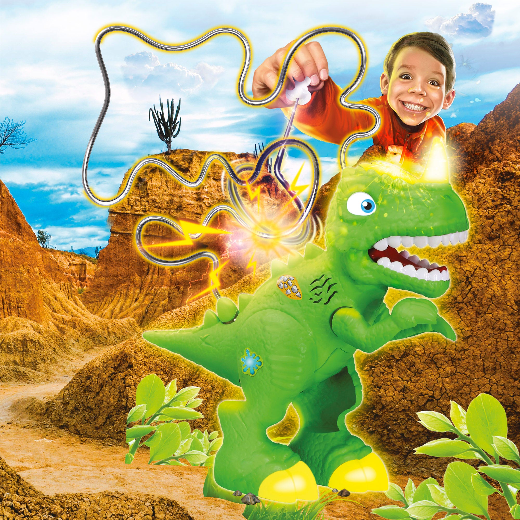 Labirinto eletrónico de dinossauros com luz e som - CB Games