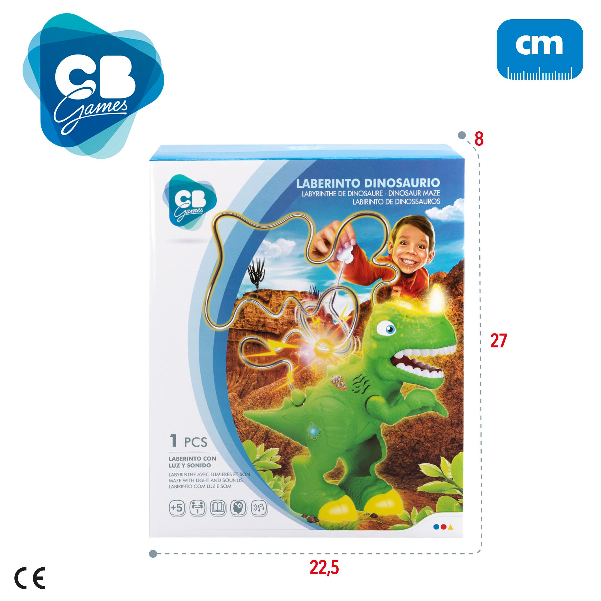 Labirinto eletrónico de dinossauros com luz e som - CB Games