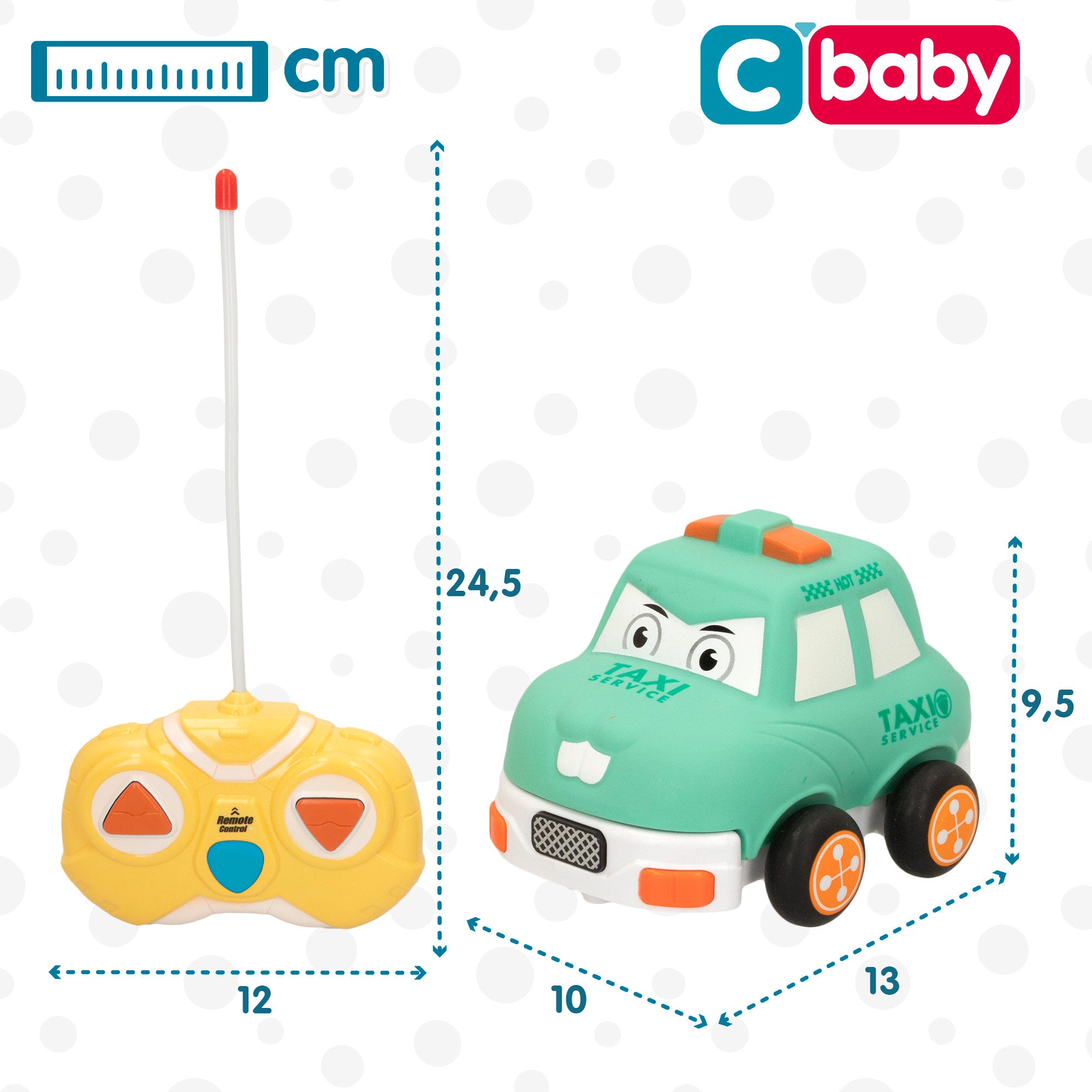Carrinho de brinquedo para bebé com comando e luz C'baby