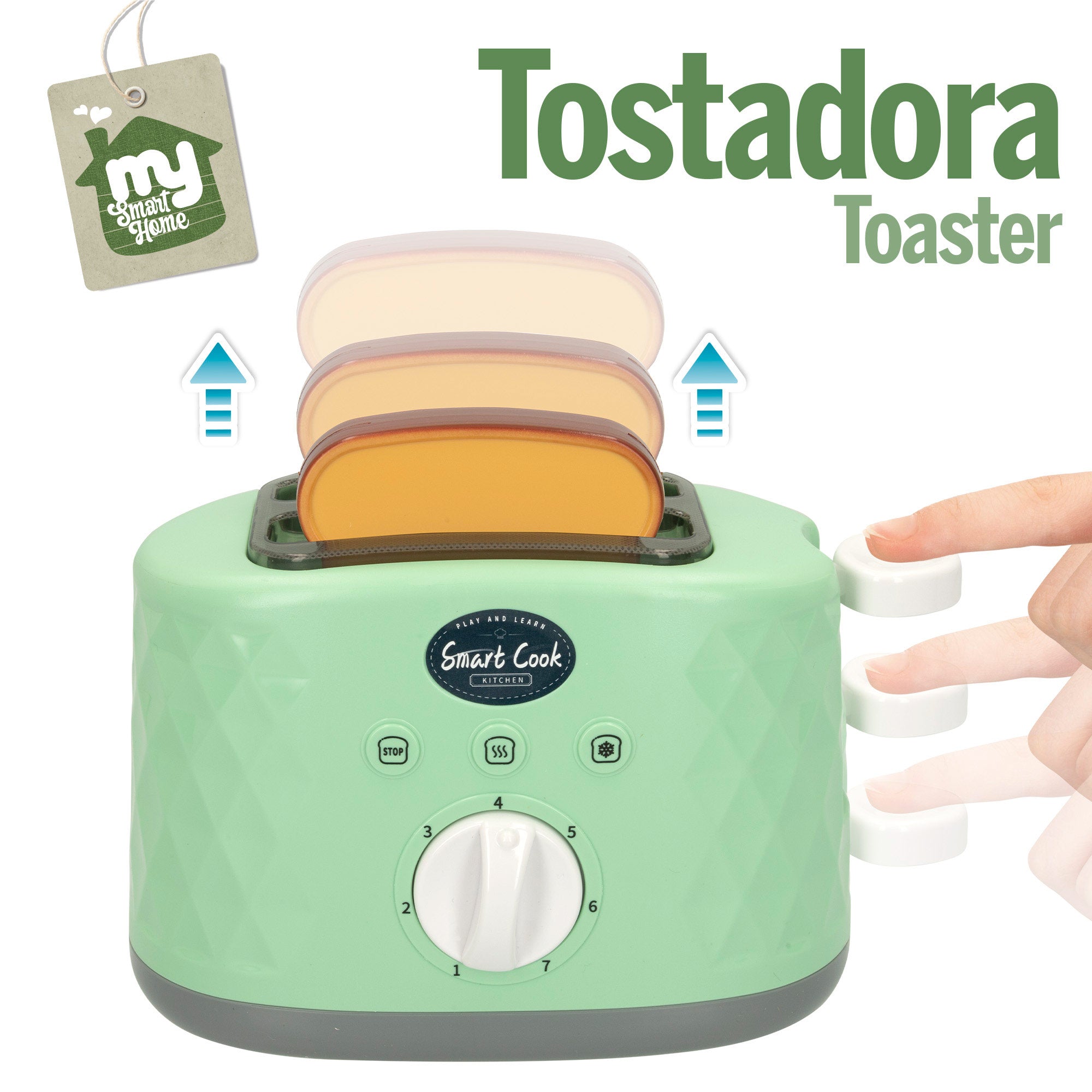 Tostadora de juguete realista con tostadas My Smart Home