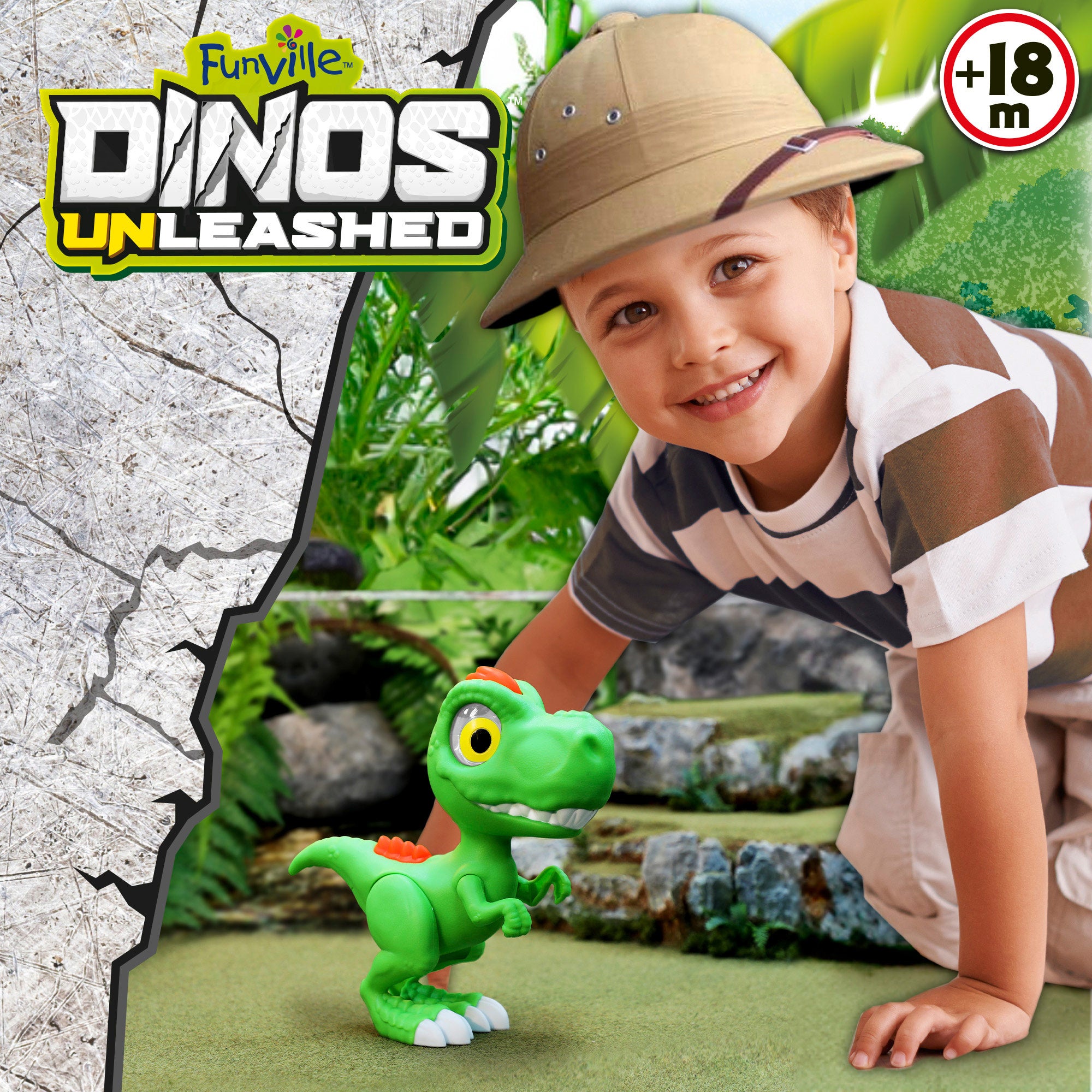 Dinosaurio juguete T-Rex con luz, sonido y grabación Dinos Unleashed