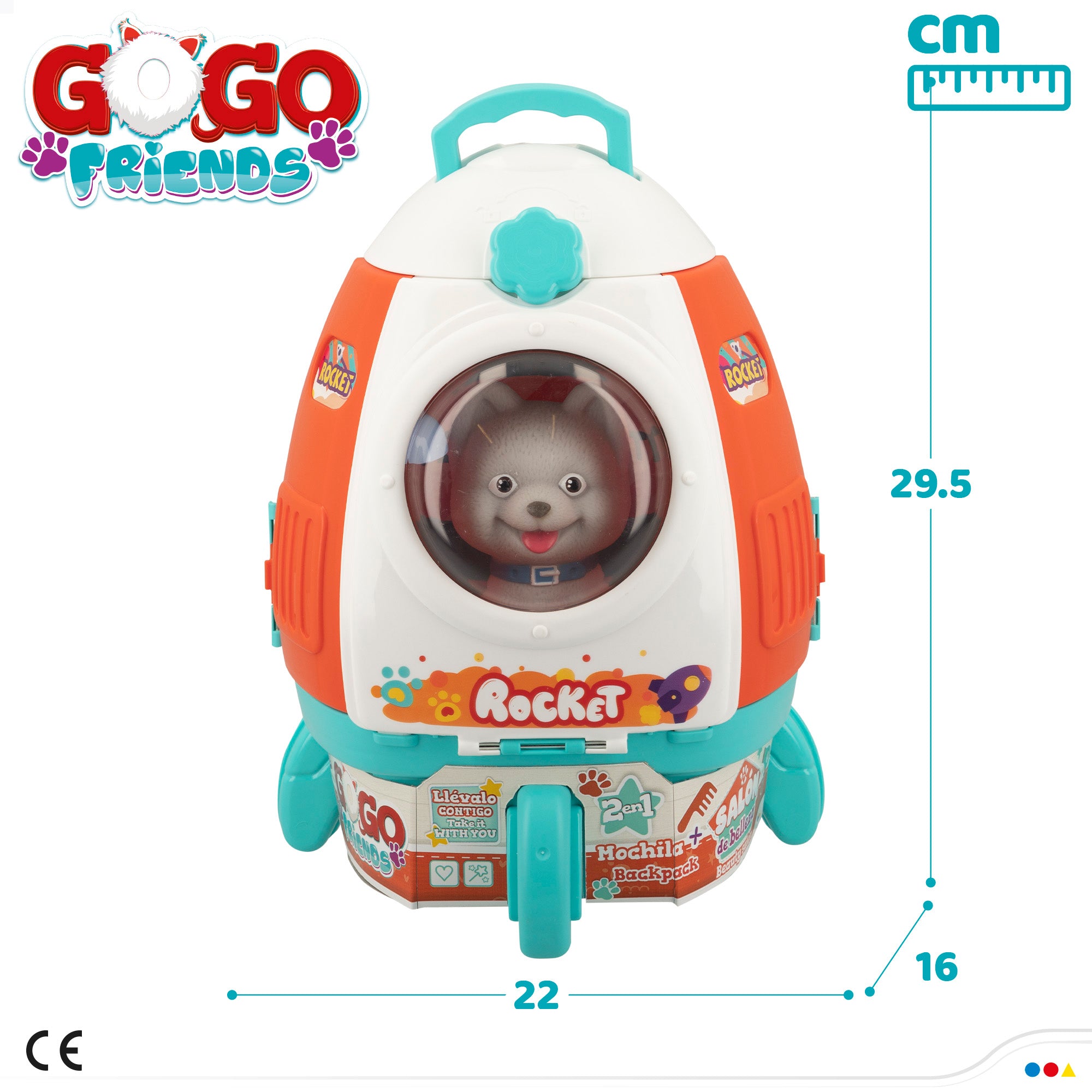 Salão de beleza 2 em 1 para cães de brincar com Go Go Friends Pet