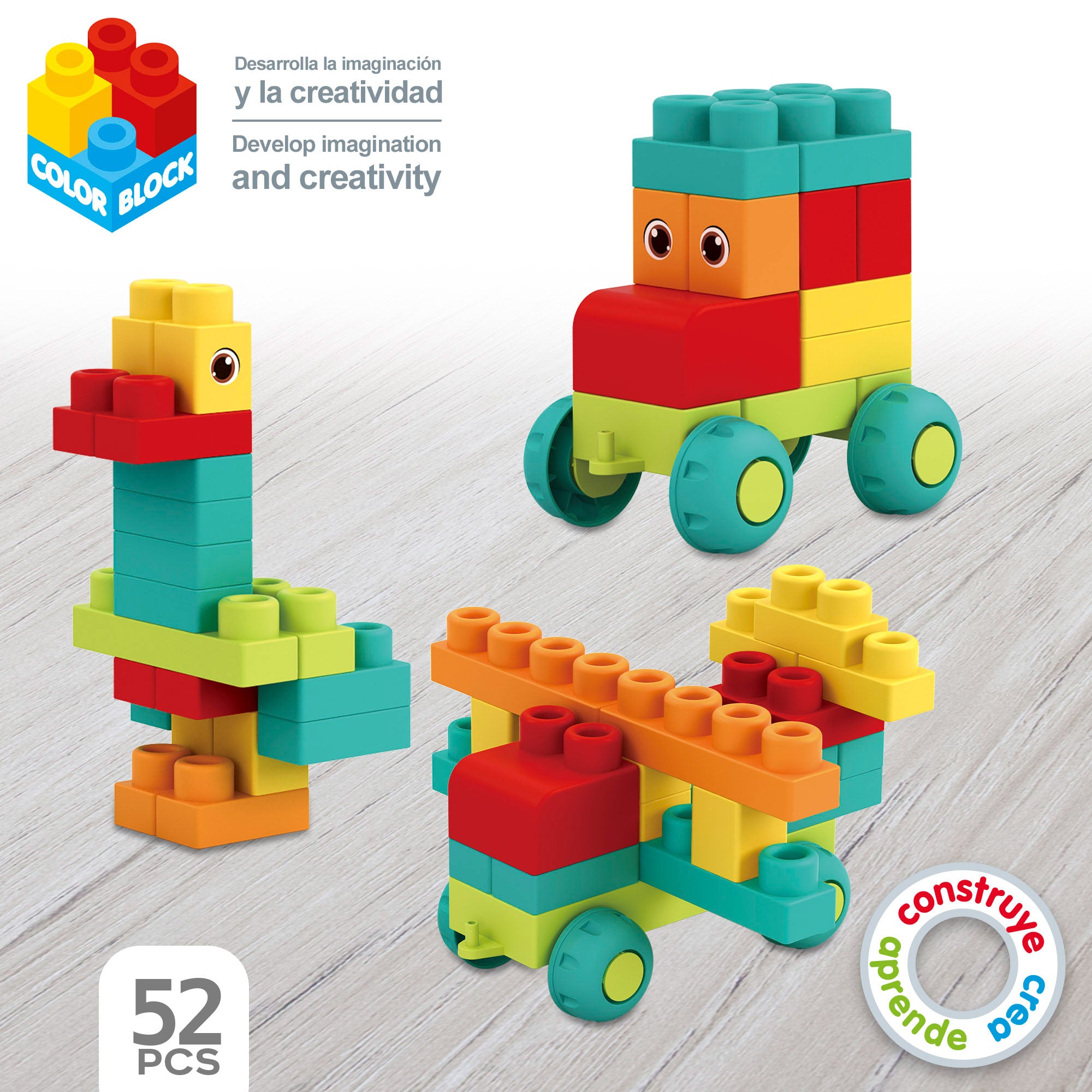 Juego de bloques de construcción 52 piezas Flexi Color Block