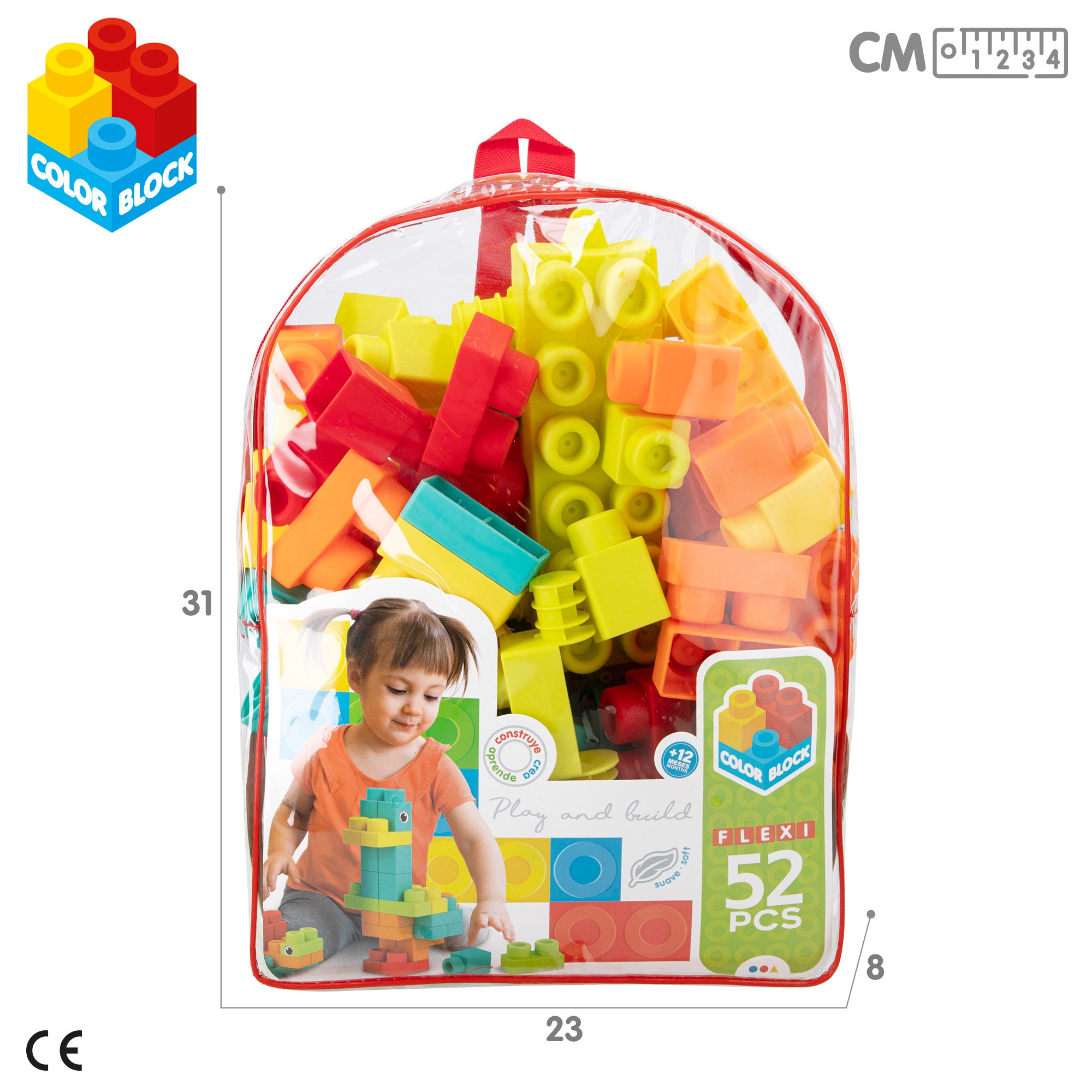 Juego de bloques de construcción 52 piezas Flexi Color Block