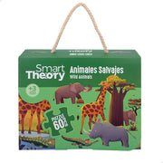 Puzzle de animais selvagens, 60 peças grandes, Smart Theory