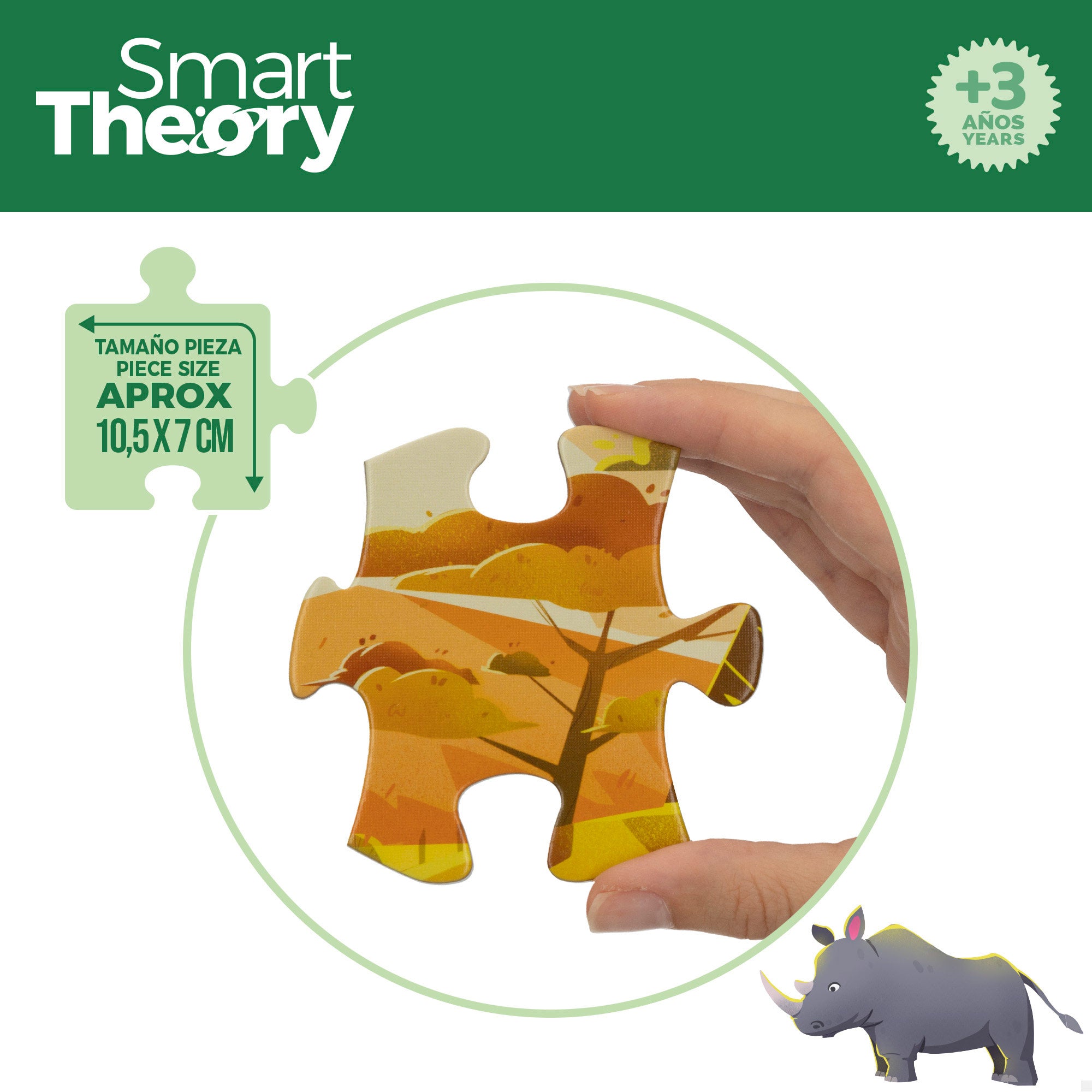 Puzzle de animais selvagens, 60 peças grandes, Smart Theory