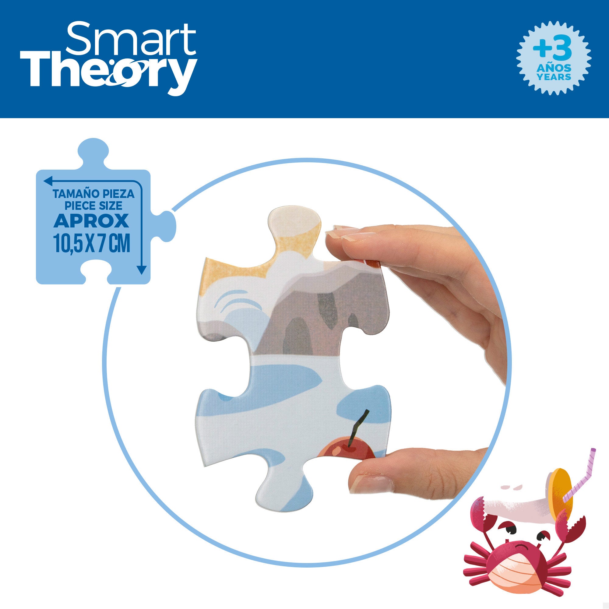 Puzzle Animais Marinhos e Poluição, 60 peças grandes, Smart Theory