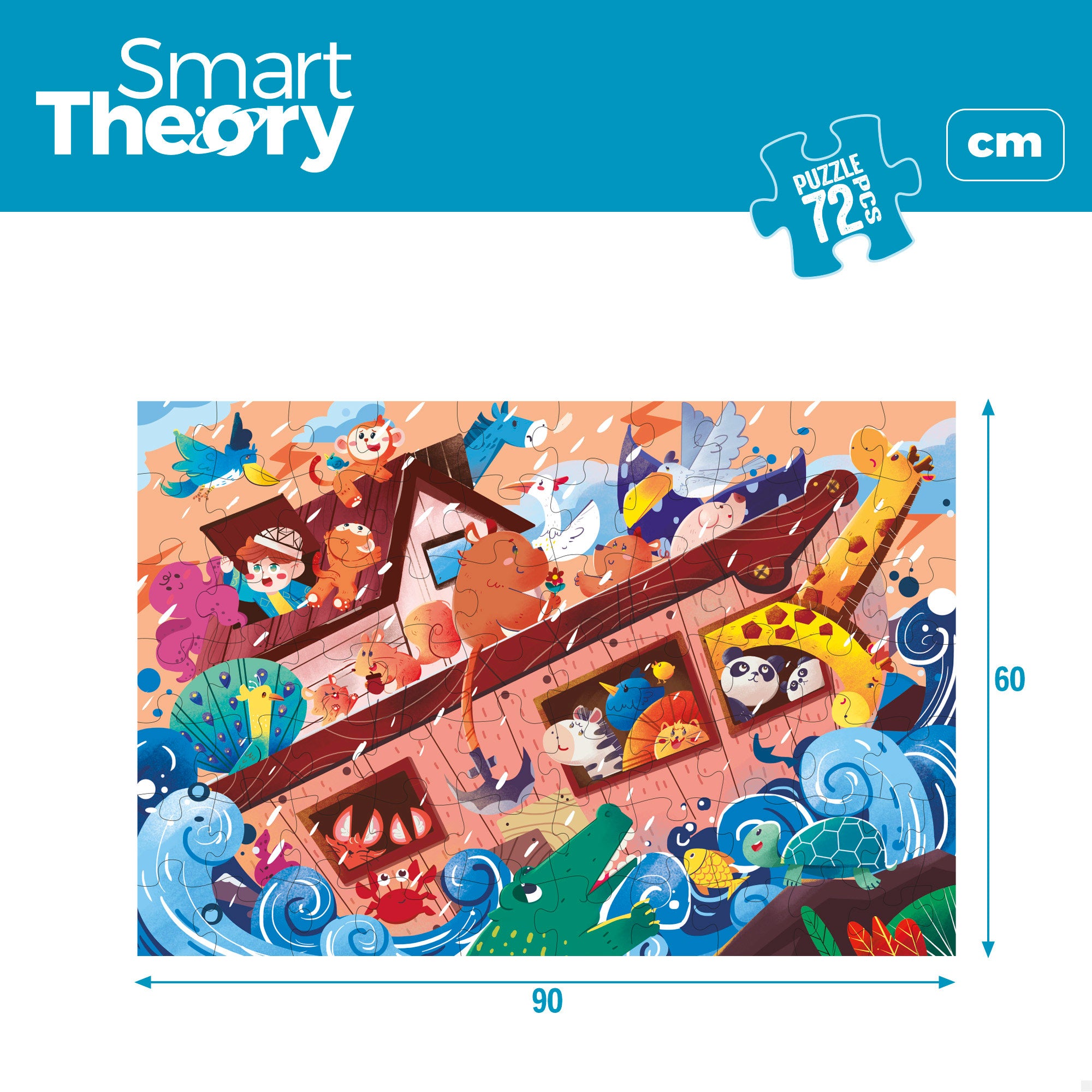 Puzzle Arca de Noé, 72 peças grandes, Smart Theory