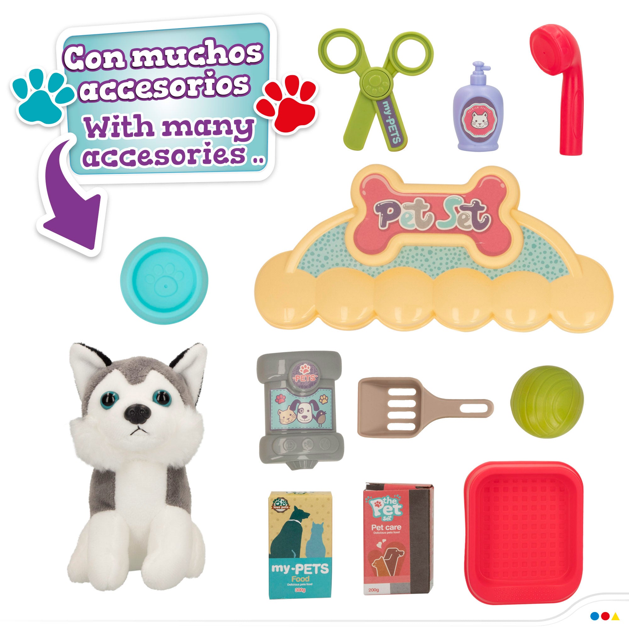 Mala de brinquedos 2 em 1 Go Go Friends para tosquiar cães