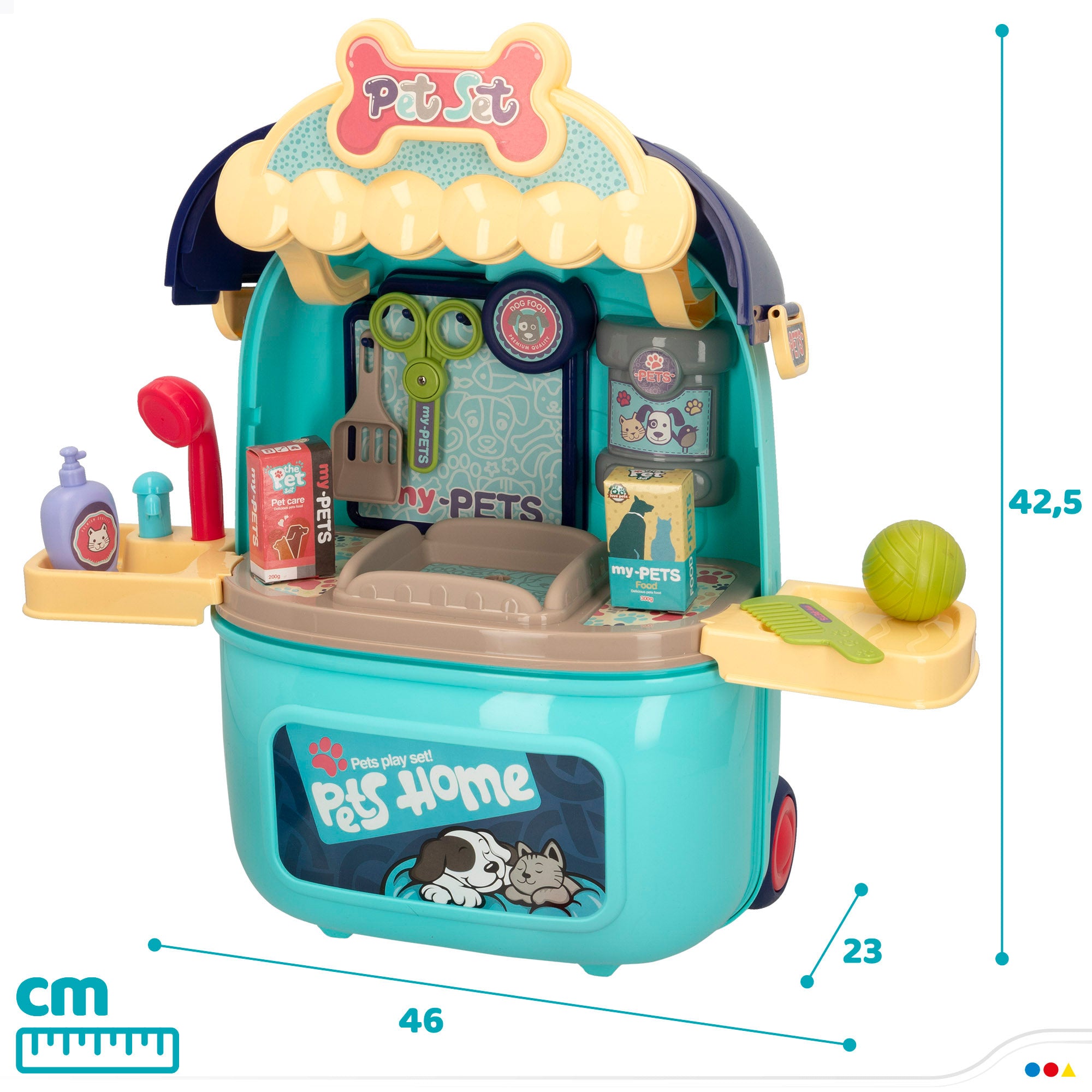 Mala de brinquedos 2 em 1 Go Go Friends para tosquiar cães