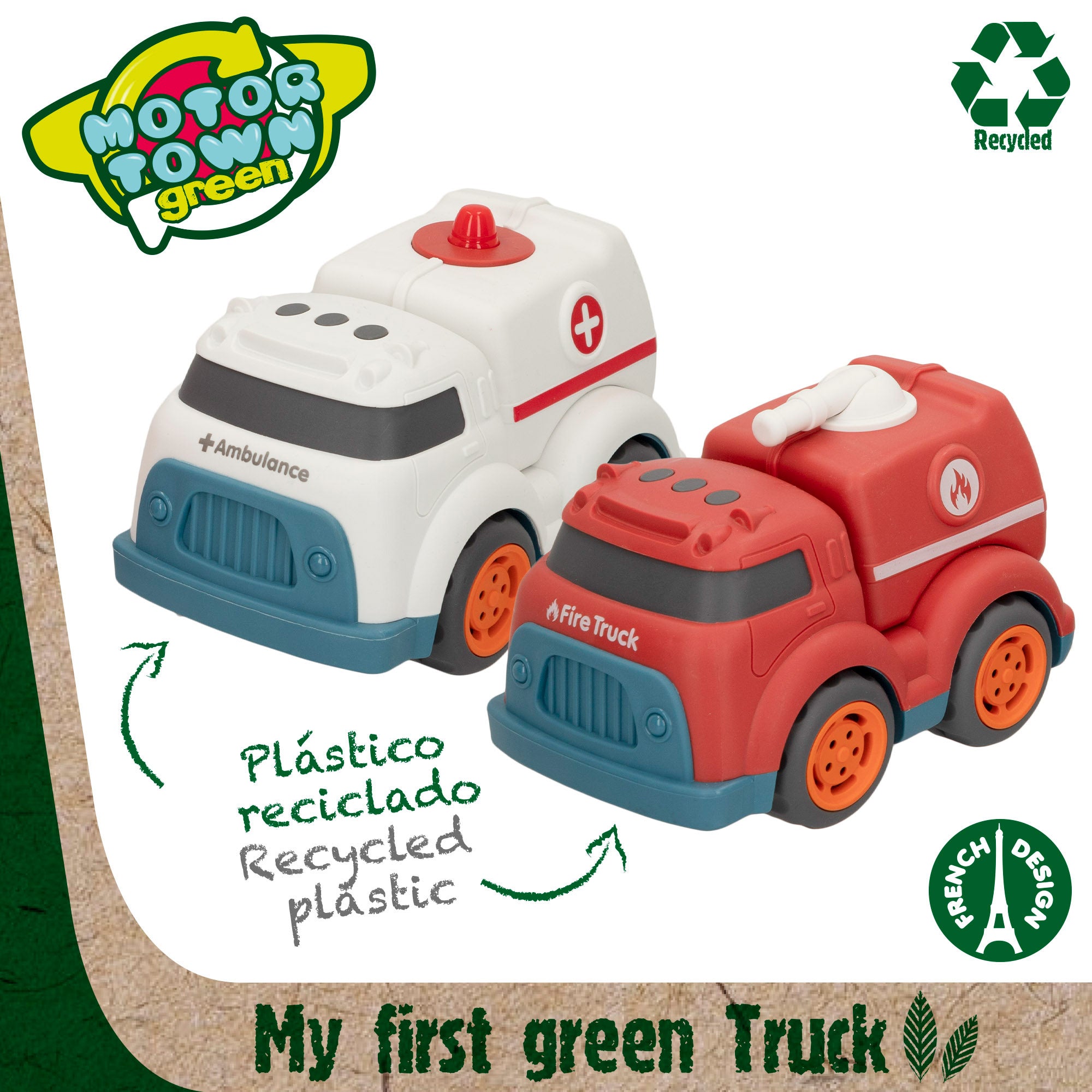 Motor Town Green Set vehículos de emergencias juguete
