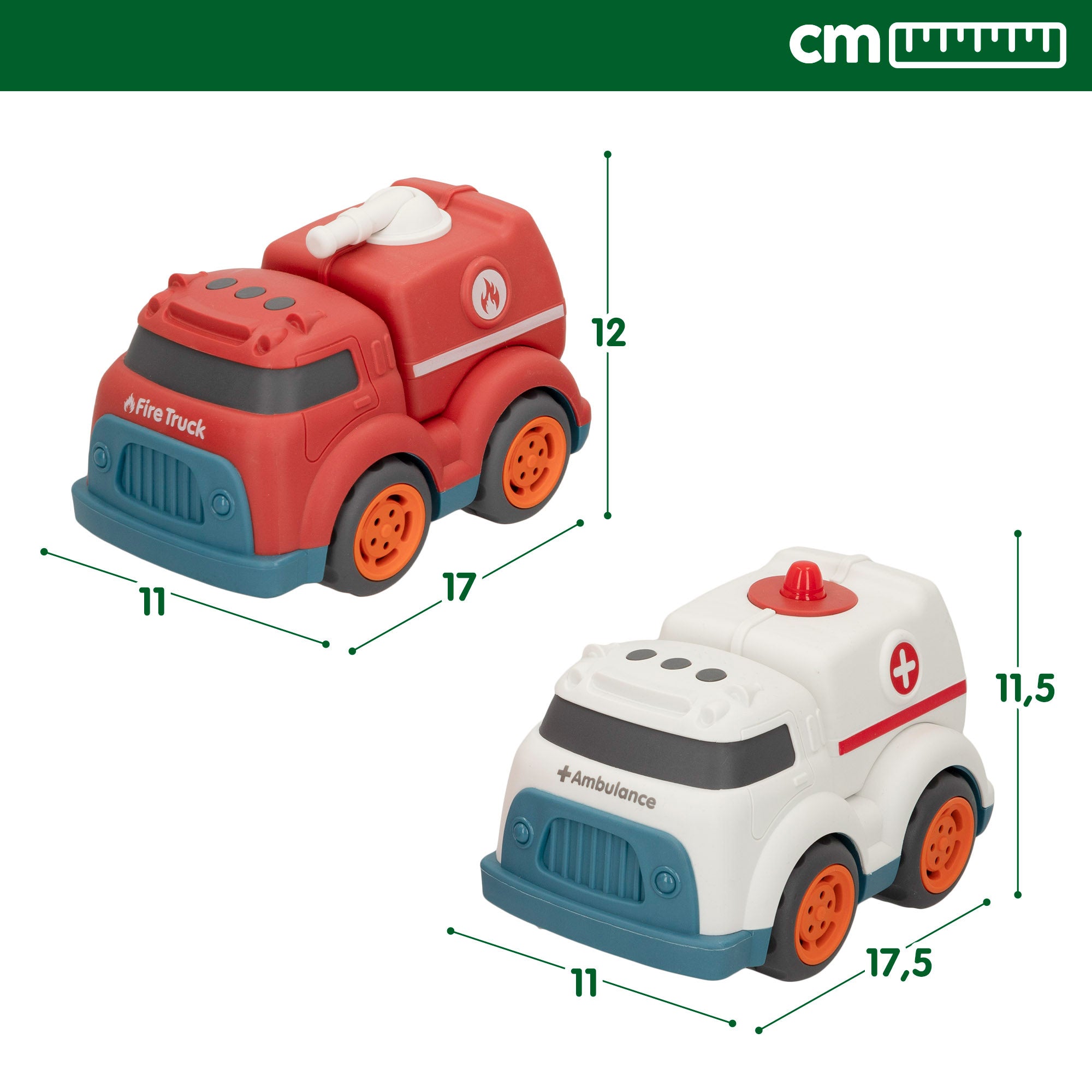 Motor Town Green Set vehículos de emergencias juguete