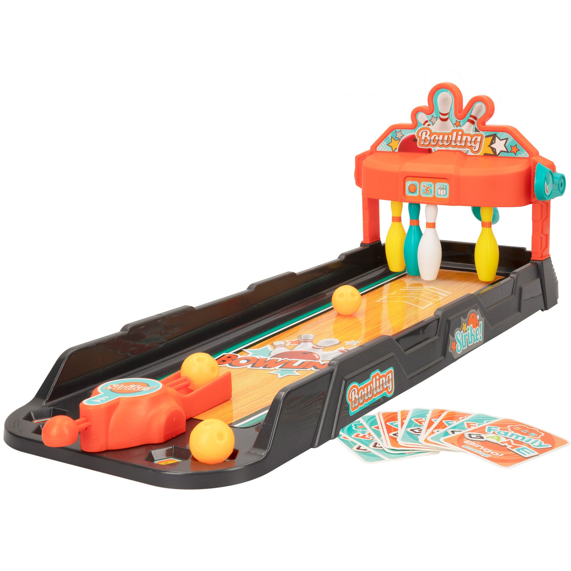 Pista de bolos de juguete con lanzador y 3 bolas CB Sports