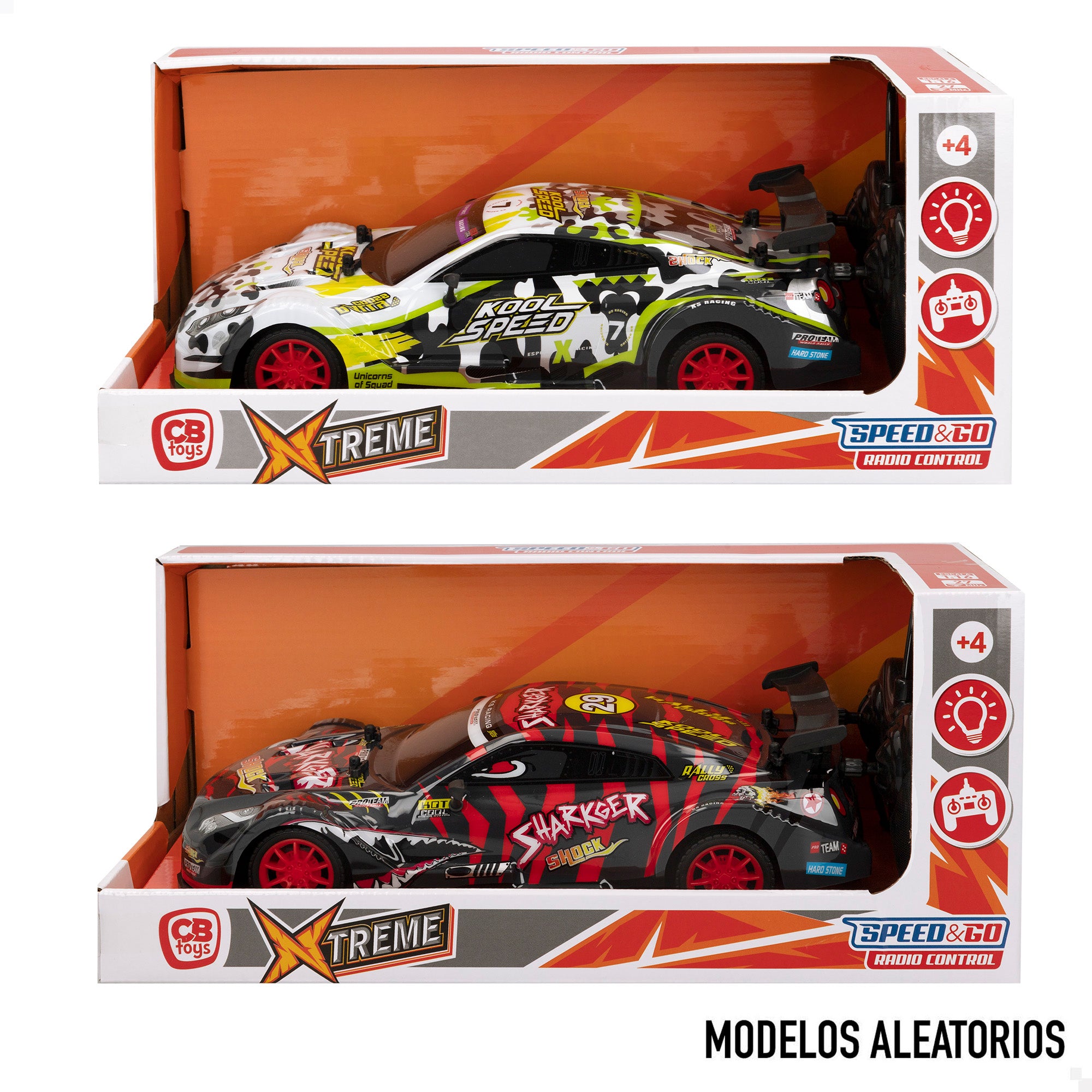 Carrinho de rádio controlo Xtreme com luzes 1:16 Speed ​​​​&amp; Go sortido