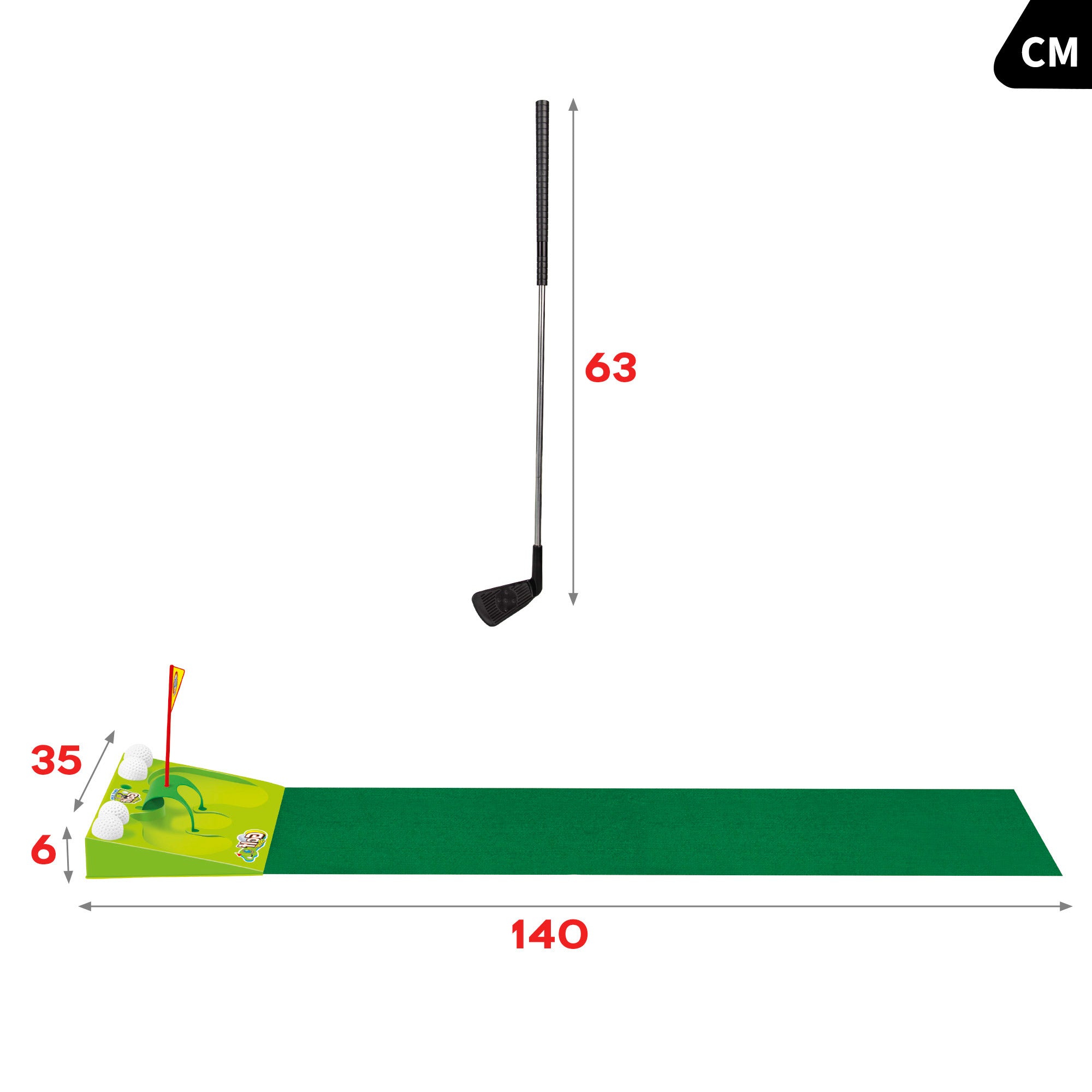 Juego mini golf con 2 palos y 4 bolas CB Sports