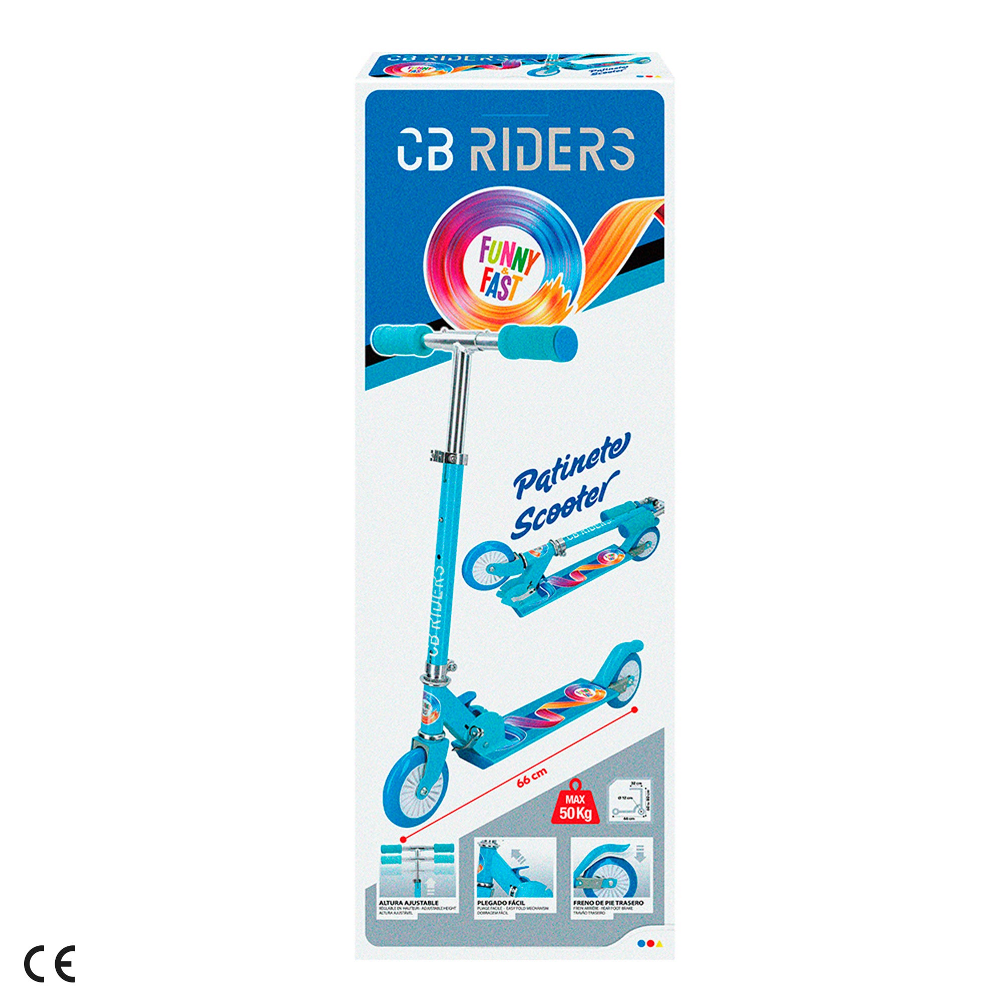 Patinete 2 ruedas azul plegable CB Riders