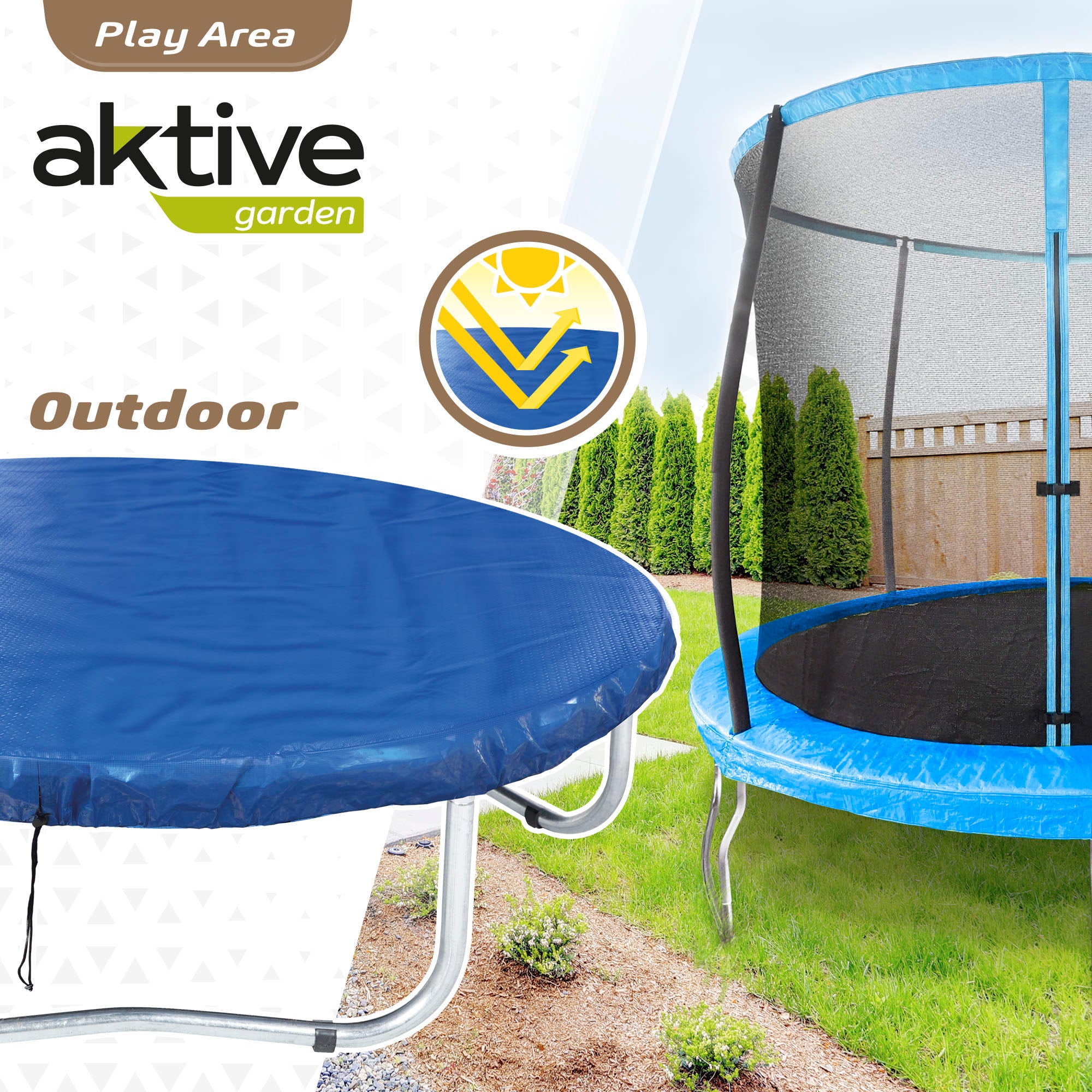 Protector cama elástica Ø244 cm waterproof con protección UV Aktive