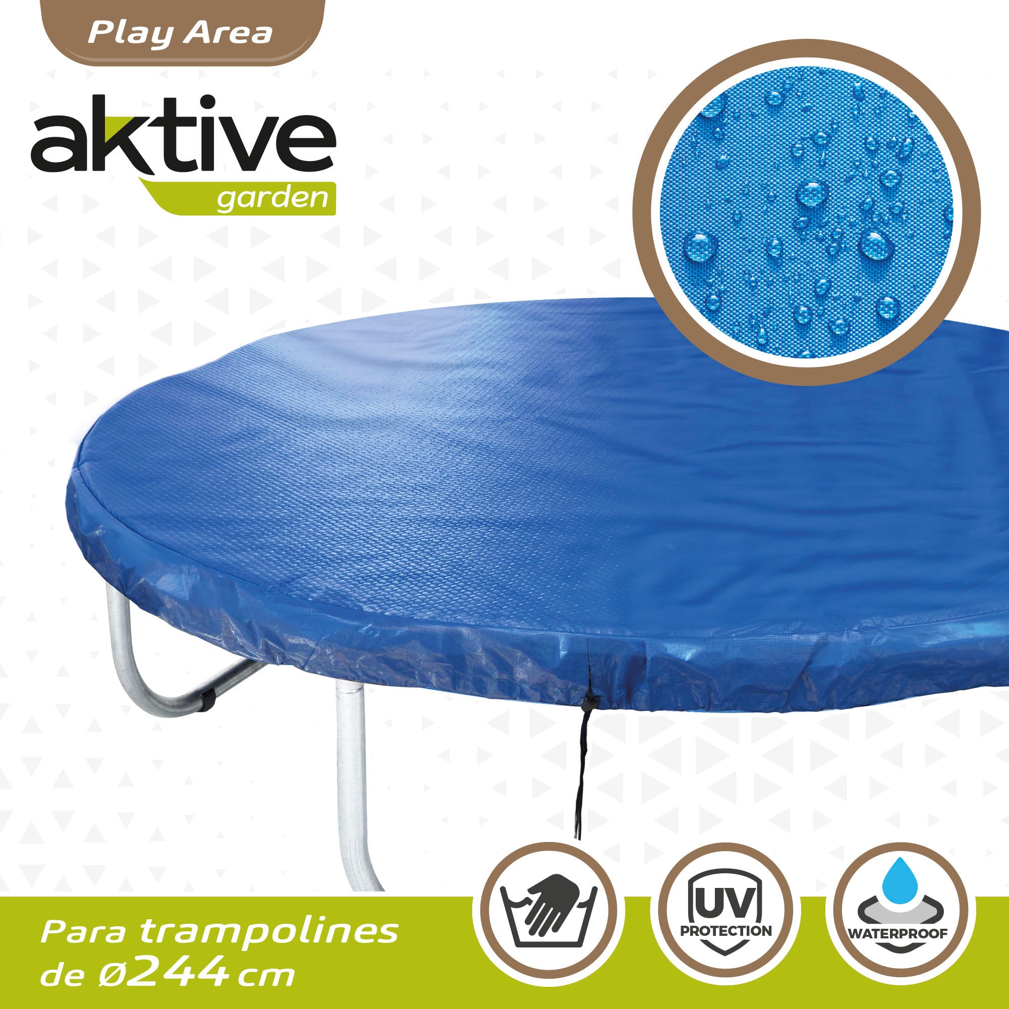Protector cama elástica Ø244 cm waterproof con protección UV Aktive