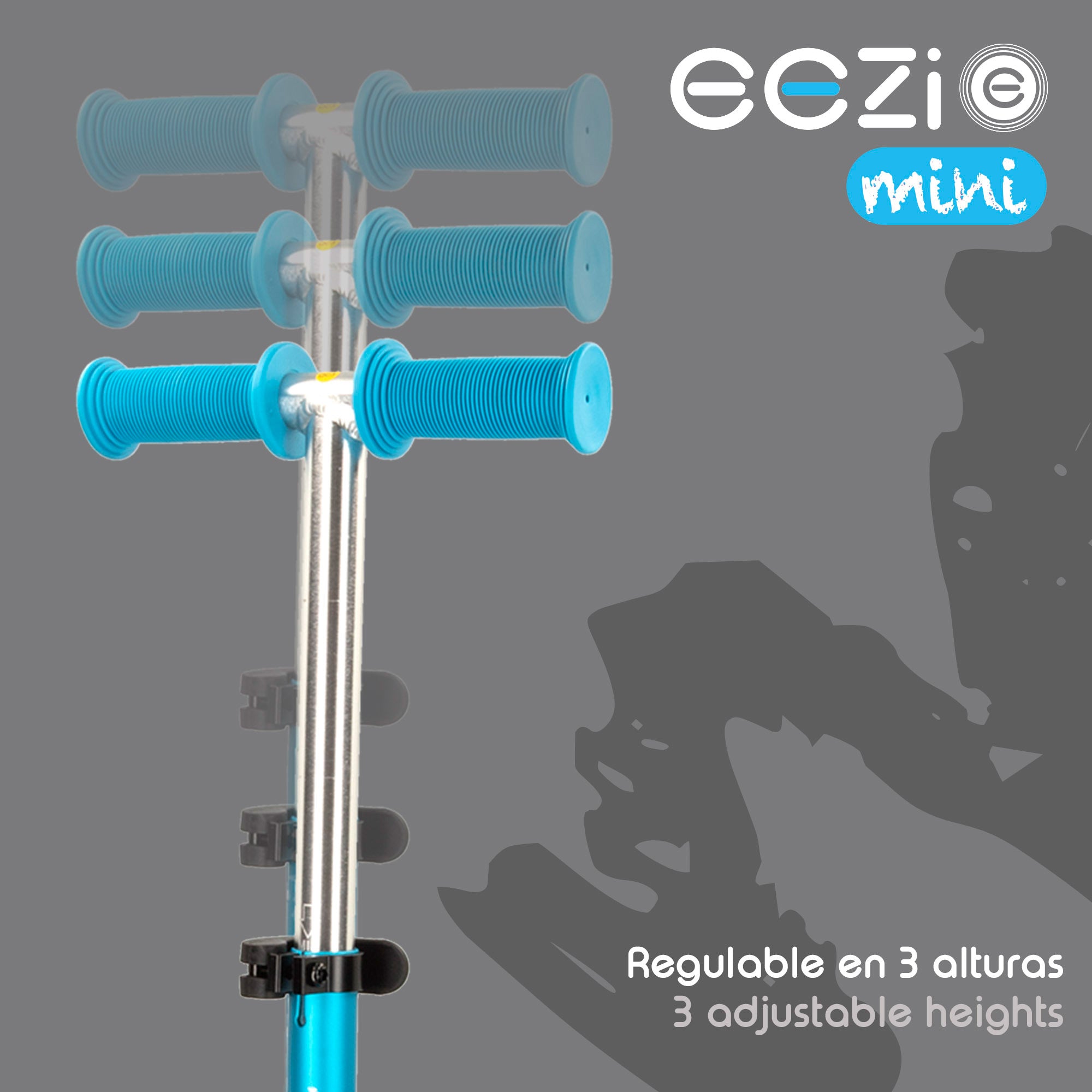 Patinete 3 ruedas azul con manillar desmontable EEZI
