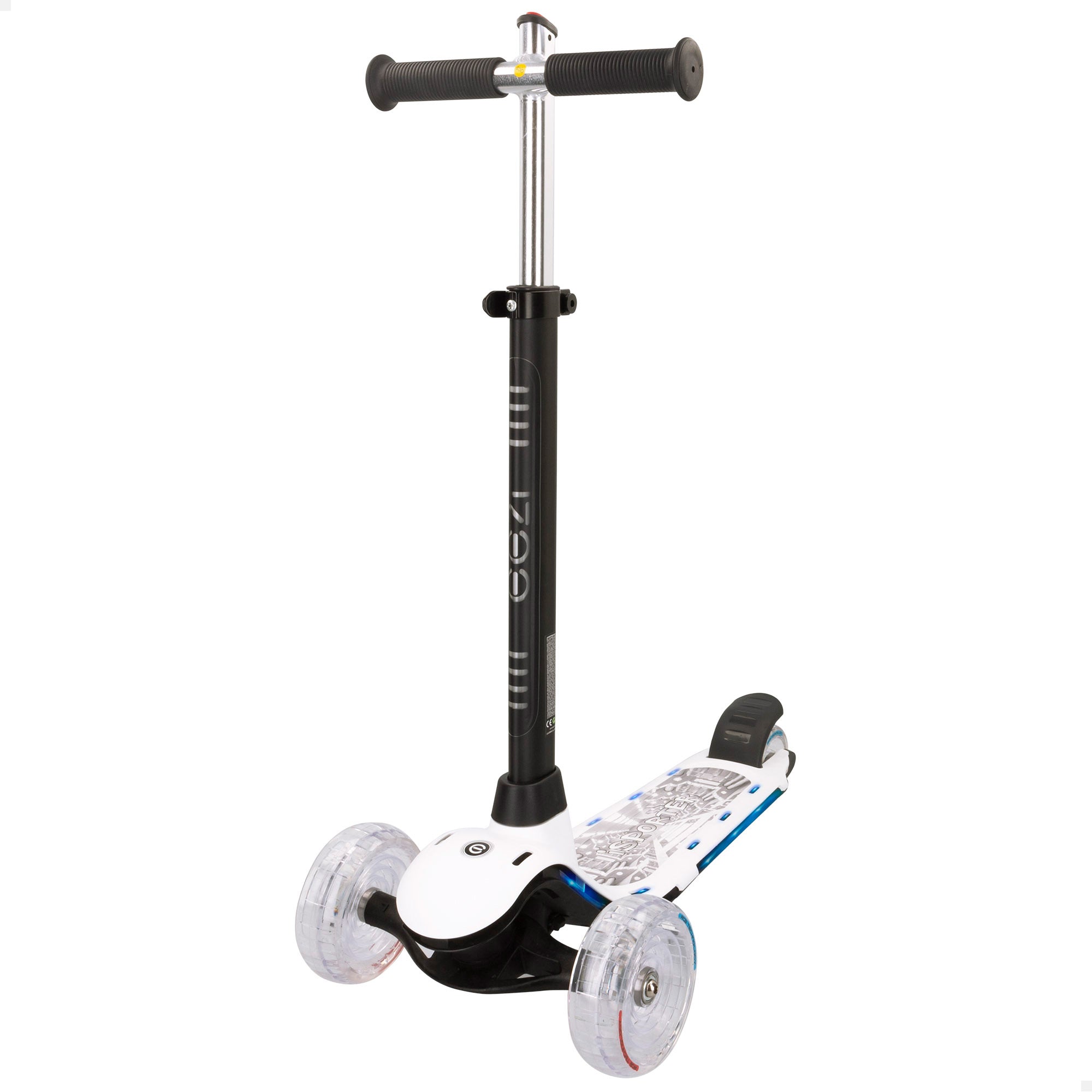 Patinete 3 ruedas blanco con luces multicolor personalizables EEZI