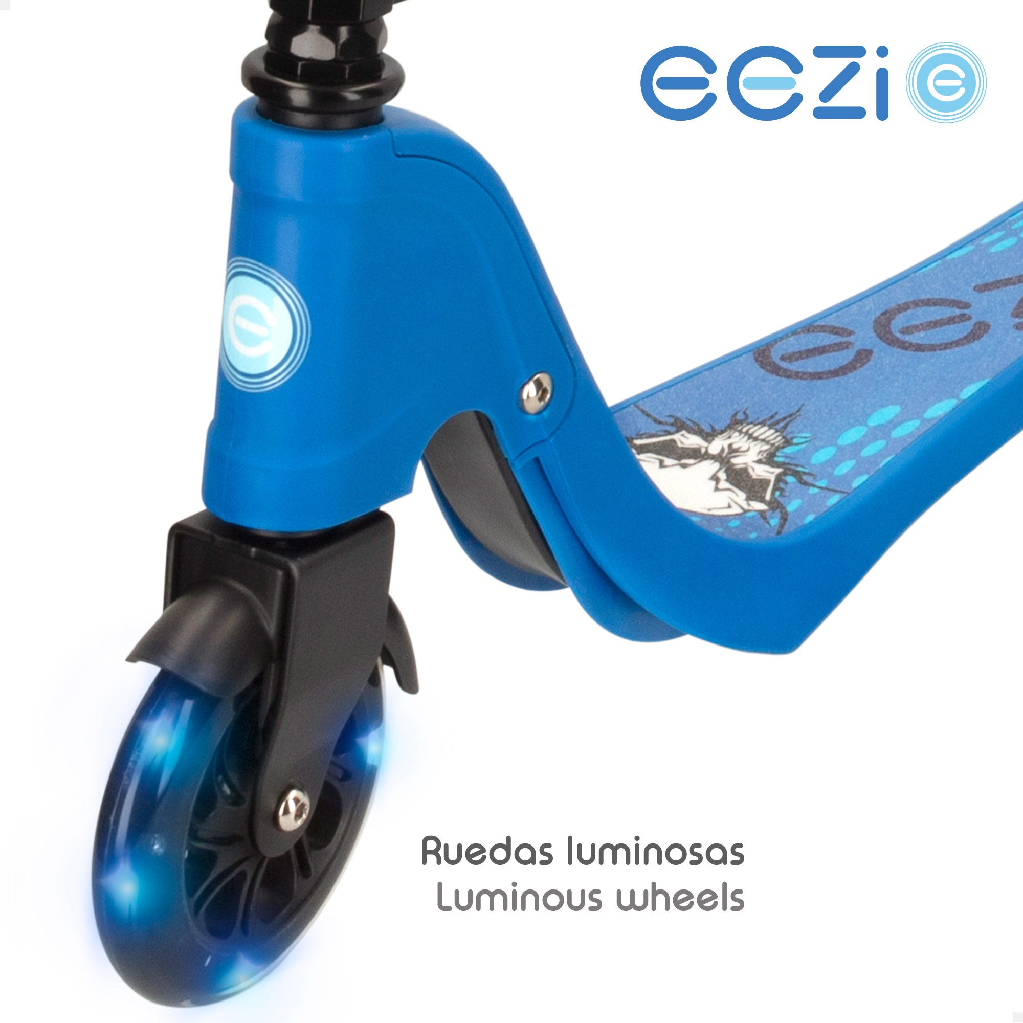 Patinete 2 ruedas con luces azul EEZI