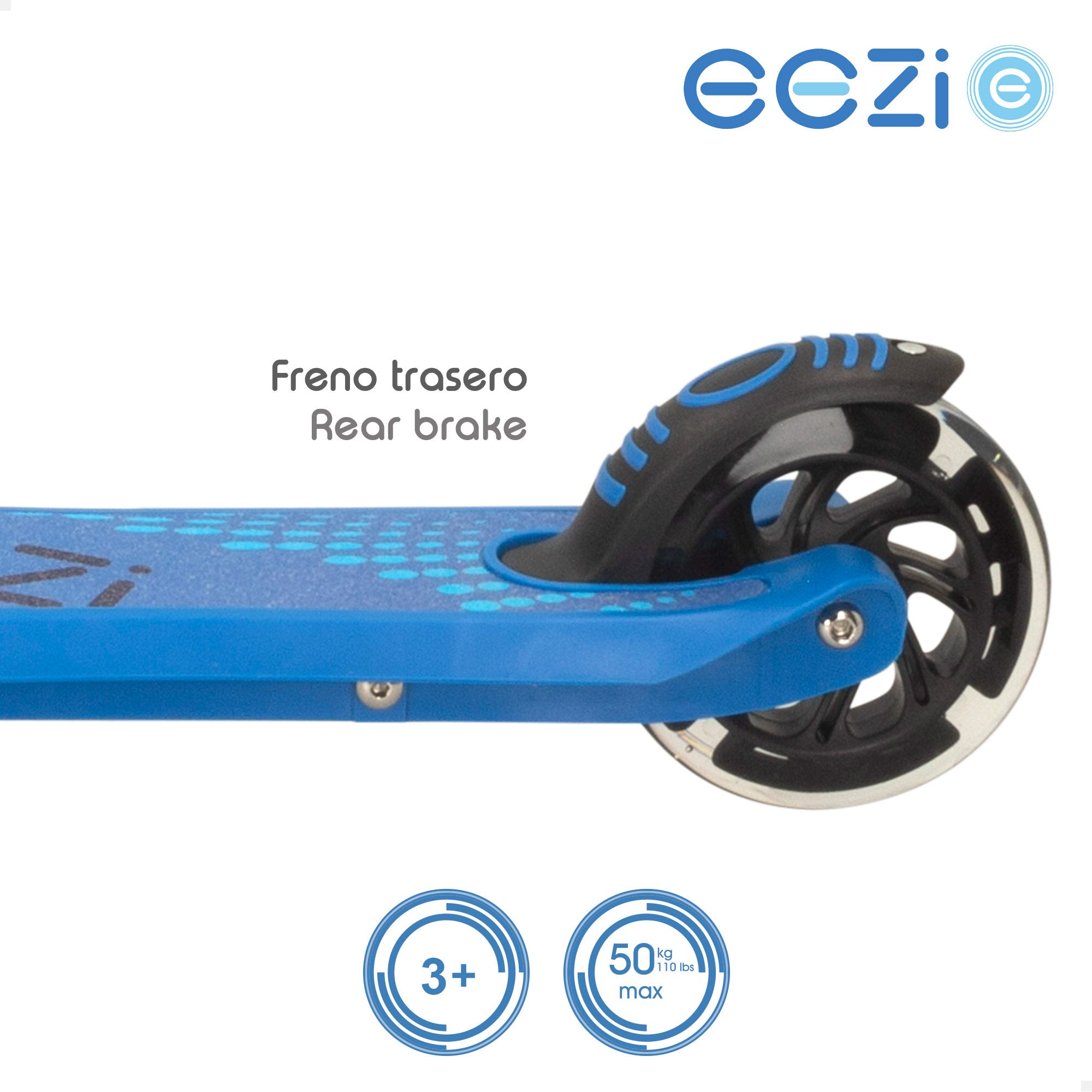 Patinete 2 ruedas con luces azul EEZI