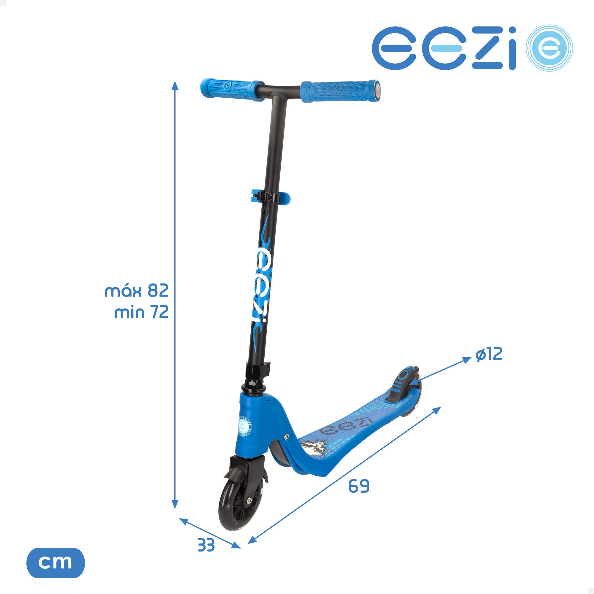 Patinete 2 ruedas con luces azul EEZI